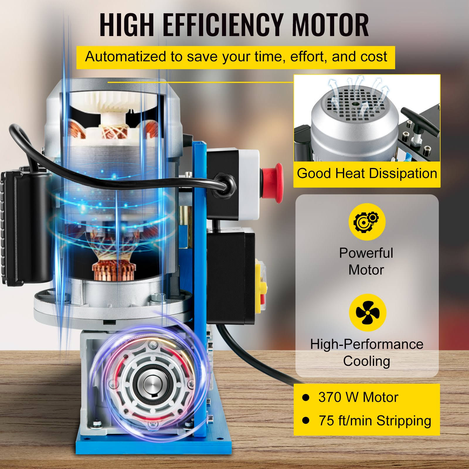 Vevor Cable Wire Stripping Machine 0.06 Inch -1.5 Inch,Portable Powered Wire Stripper Machine 11 Channels 10 Blades,JYZPDGYP_ML79U
