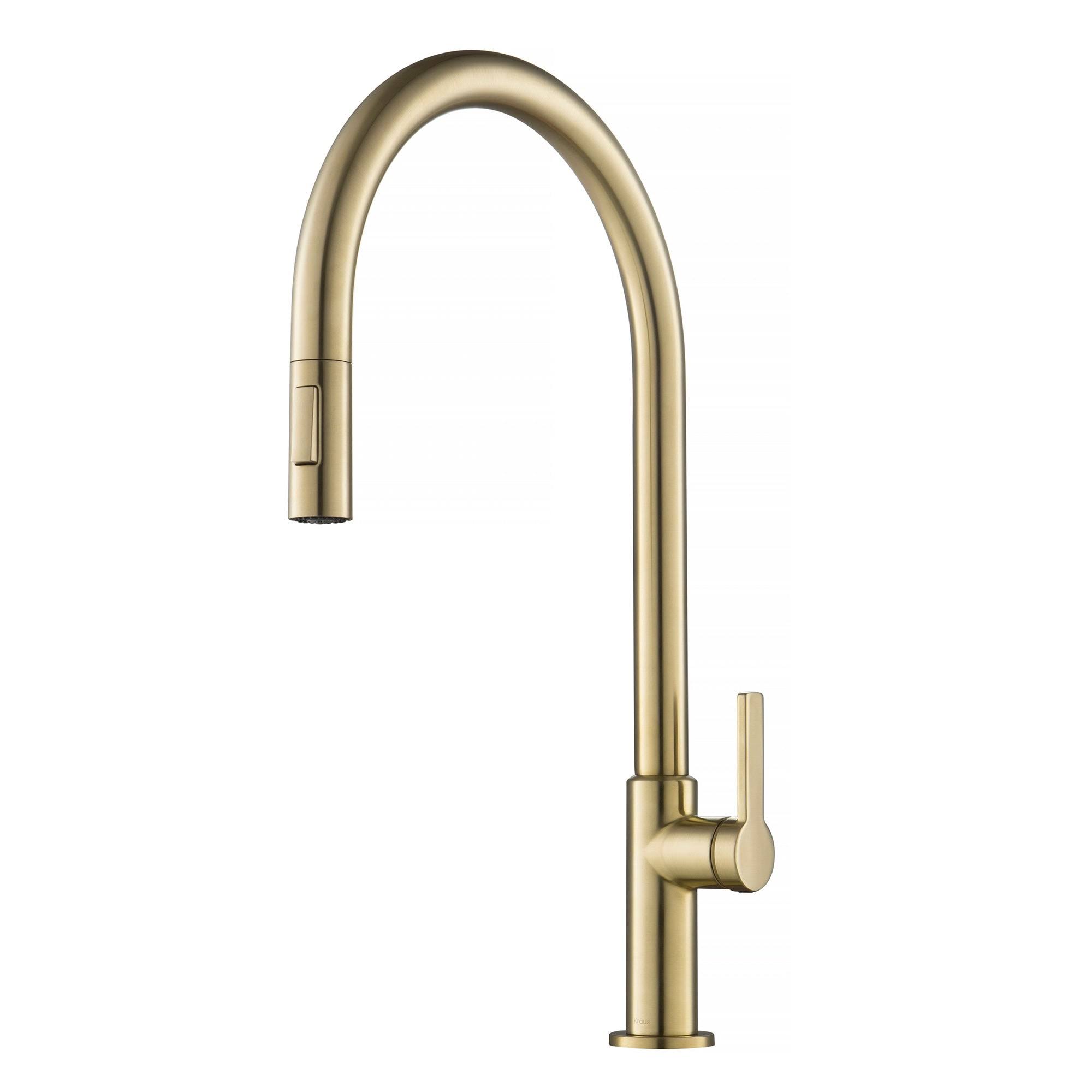 Kraus Kpf-2821sfacb Oletto High-Arc Single Handle Pull-Down Kitchen Faucet In Spot Free Antique Champagne BWYGCF8Z_ADU25