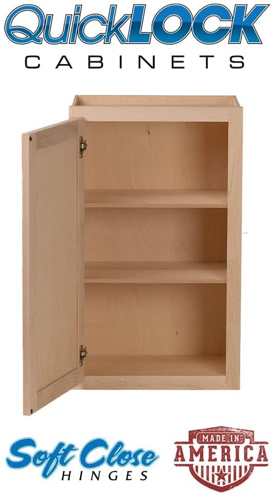 Quicklock Rta | Wall Kitchen Cabinets - Shaker Style | Ready-To-Assemble | 100% Hardwood | Made In America | Soft Close Hardware | Storage Cabinet | BCGBWZZO_51KWJ