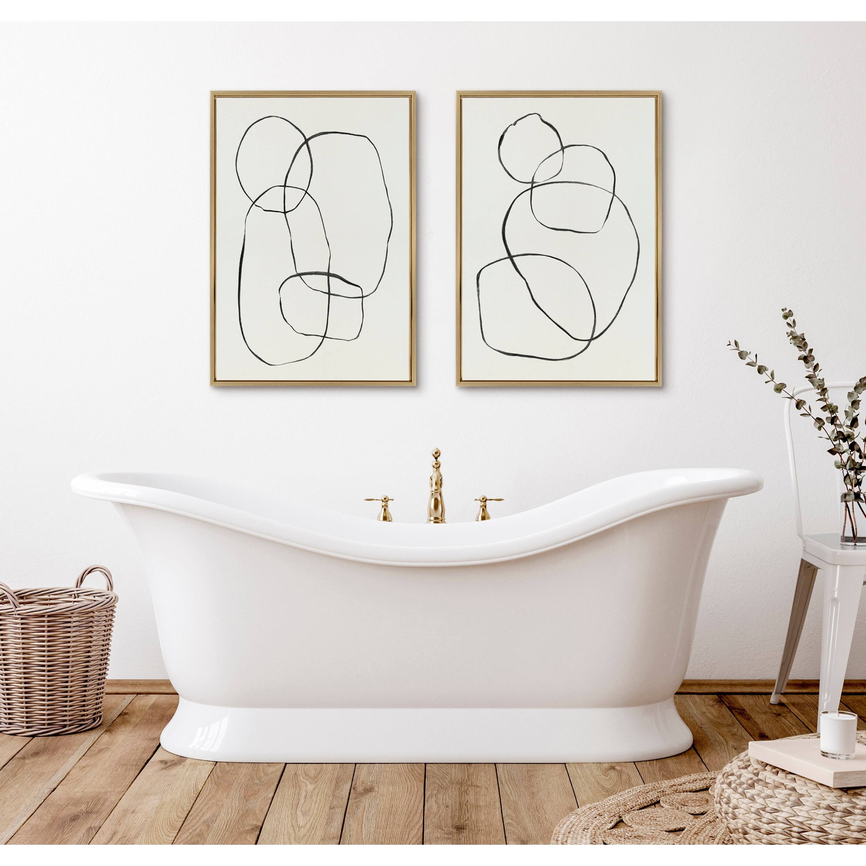 Kate And Laurel Sylvie Modern Circles Framed Canvas Set By Teju Reval - 2 Piece 23x33 NJNMB6TB_VGDWA