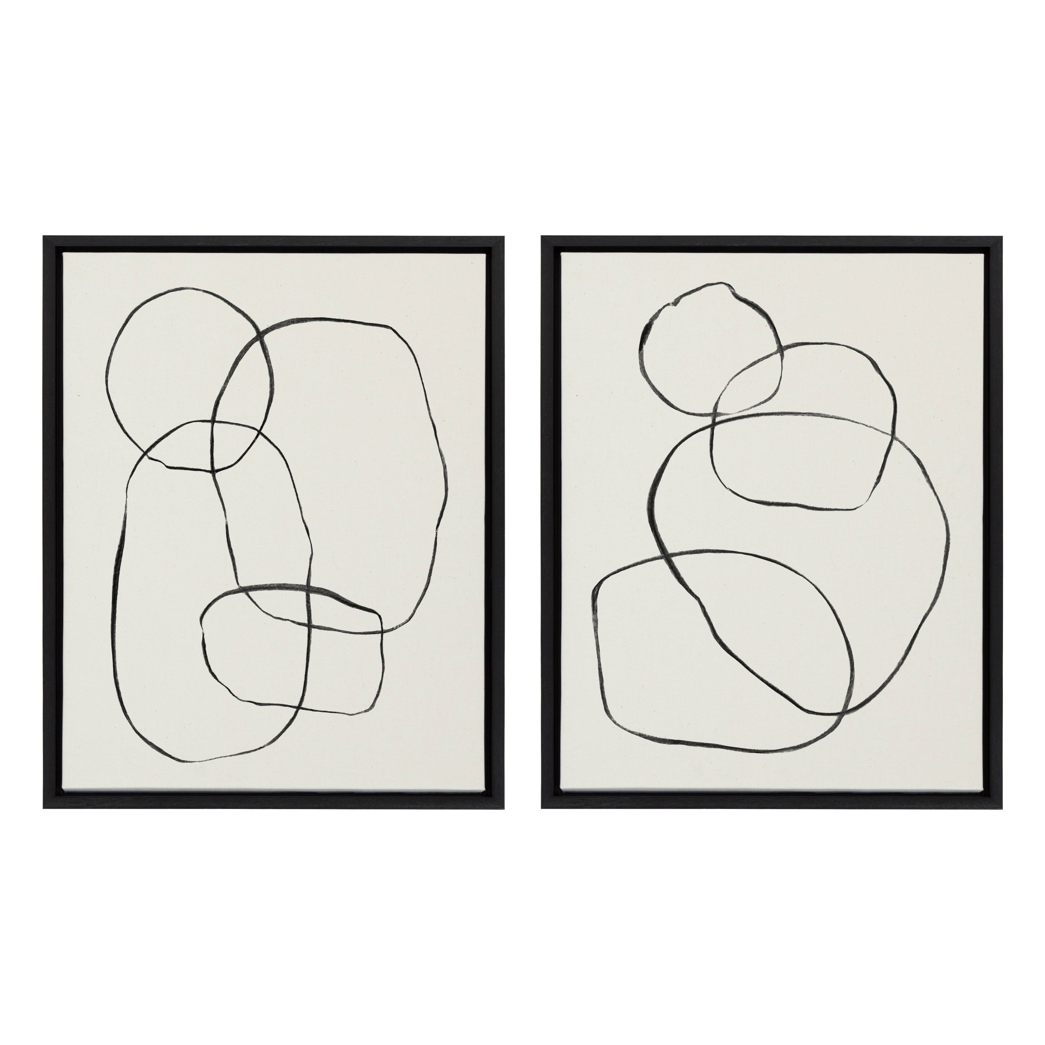 Kate And Laurel Sylvie Modern Circles Framed Canvas Set By Teju Reval - 2 Piece 23x33 NJNMB6TB_VGDWA