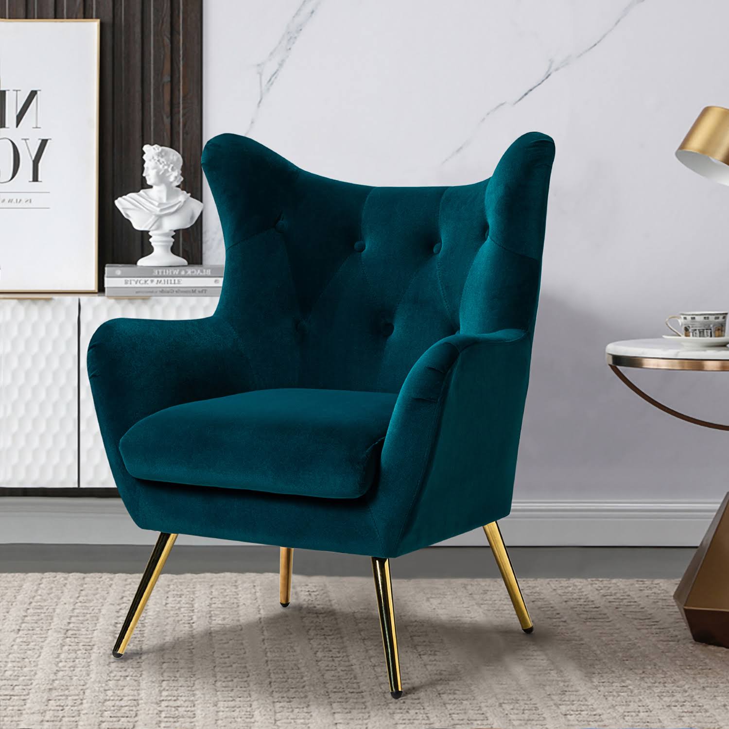 Lara Tufted Accent Chair With Wingback - GZEAUHRJ_M2CDS