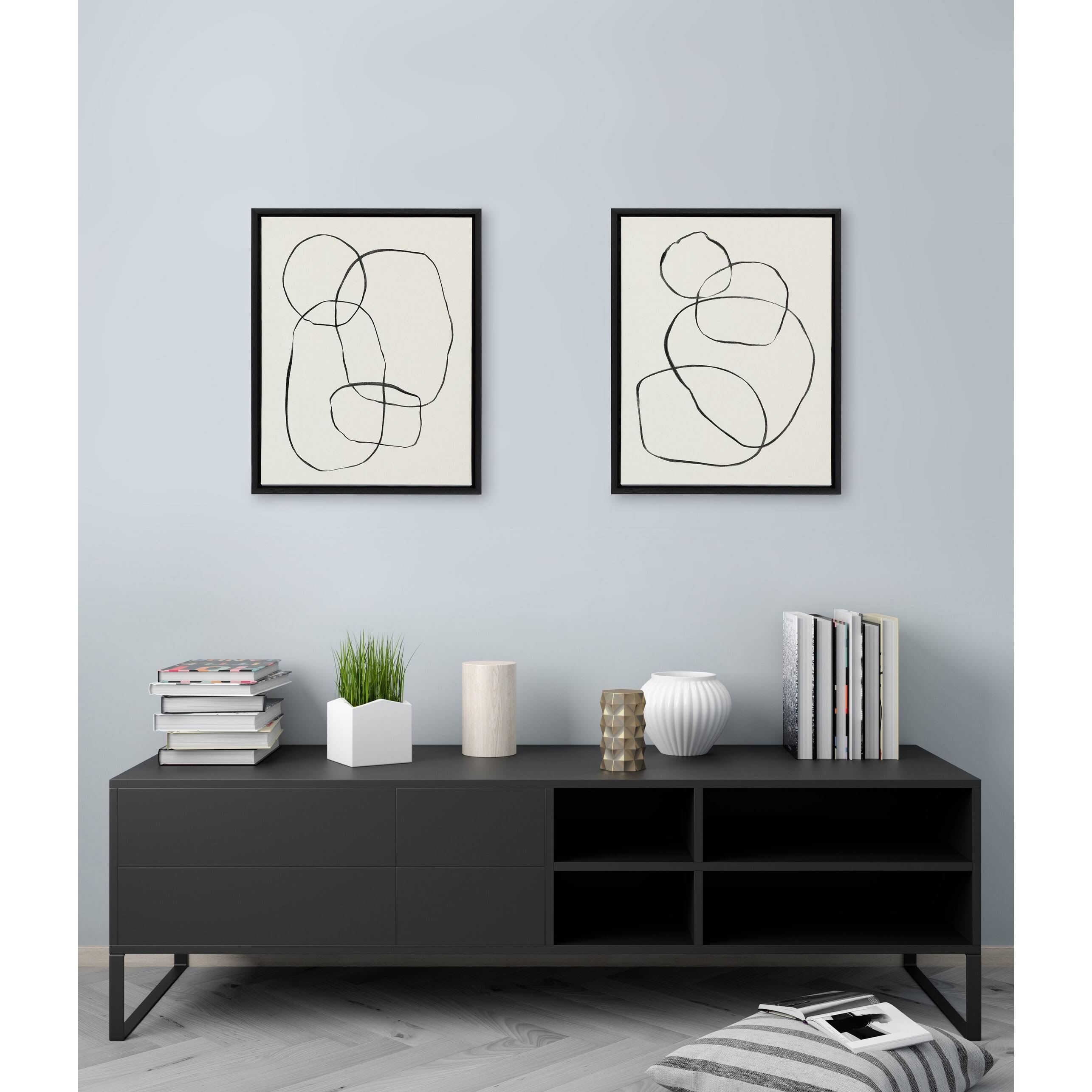 Kate And Laurel Sylvie Modern Circles Framed Canvas Set By Teju Reval - 2 Piece 23x33 NJNMB6TB_VGDWA