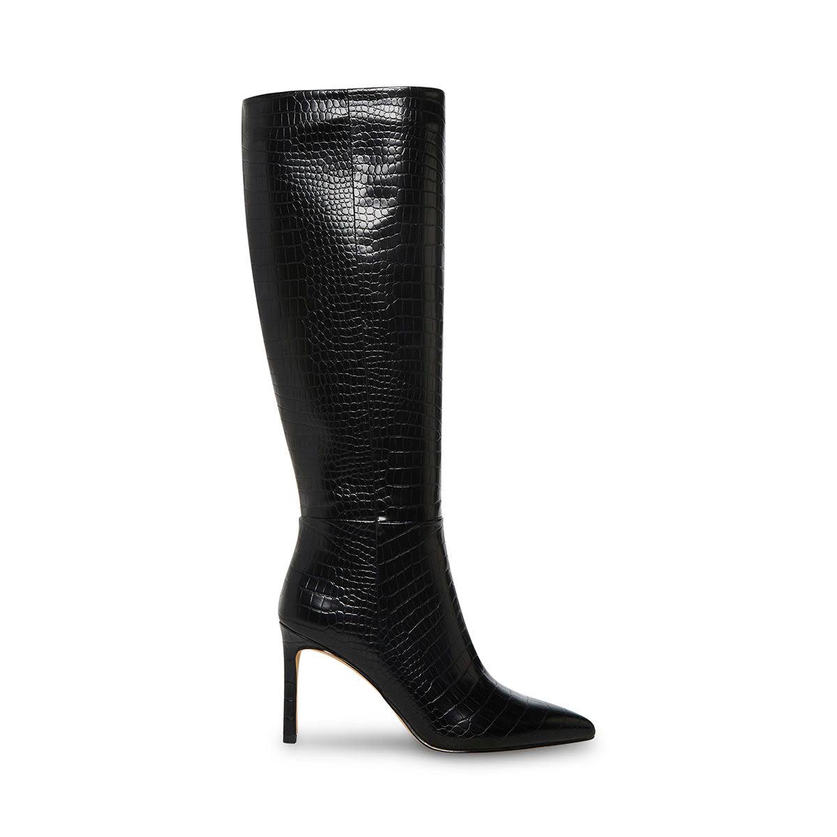 Madden Girl Chantelle Women's Boots Black Crocodile Size 8.5 M, Size: 8.5 Medium, C9XOTWBA_0PSLH