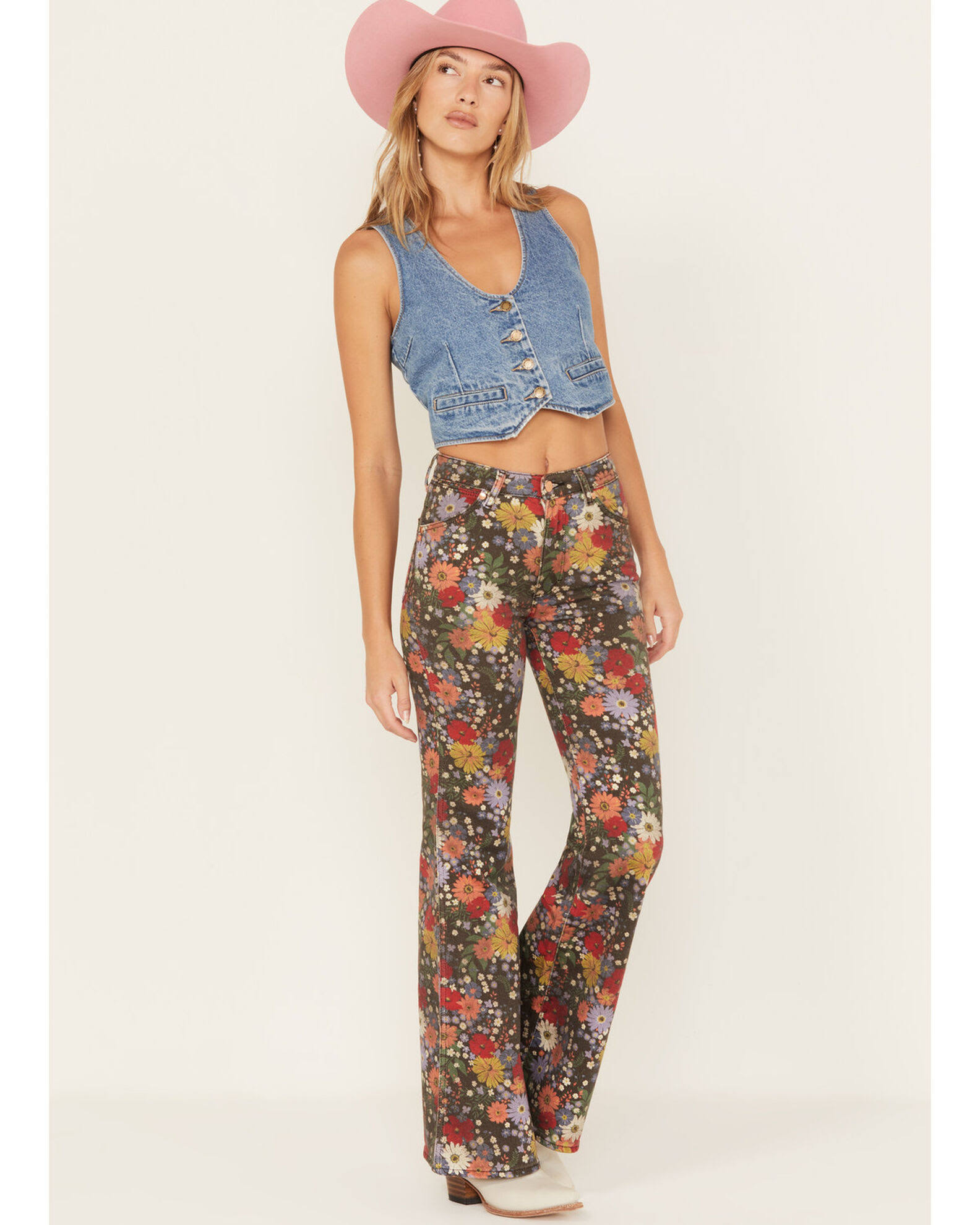 Wrangler Women's Bloom Print Wanderer Flare LX653VCO_F4ME3