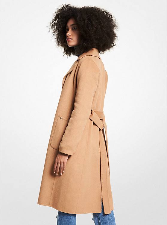 Michael Kors Women's Wool Blend Wrap Coat - White - Long M2KLZFYP_TQS7A