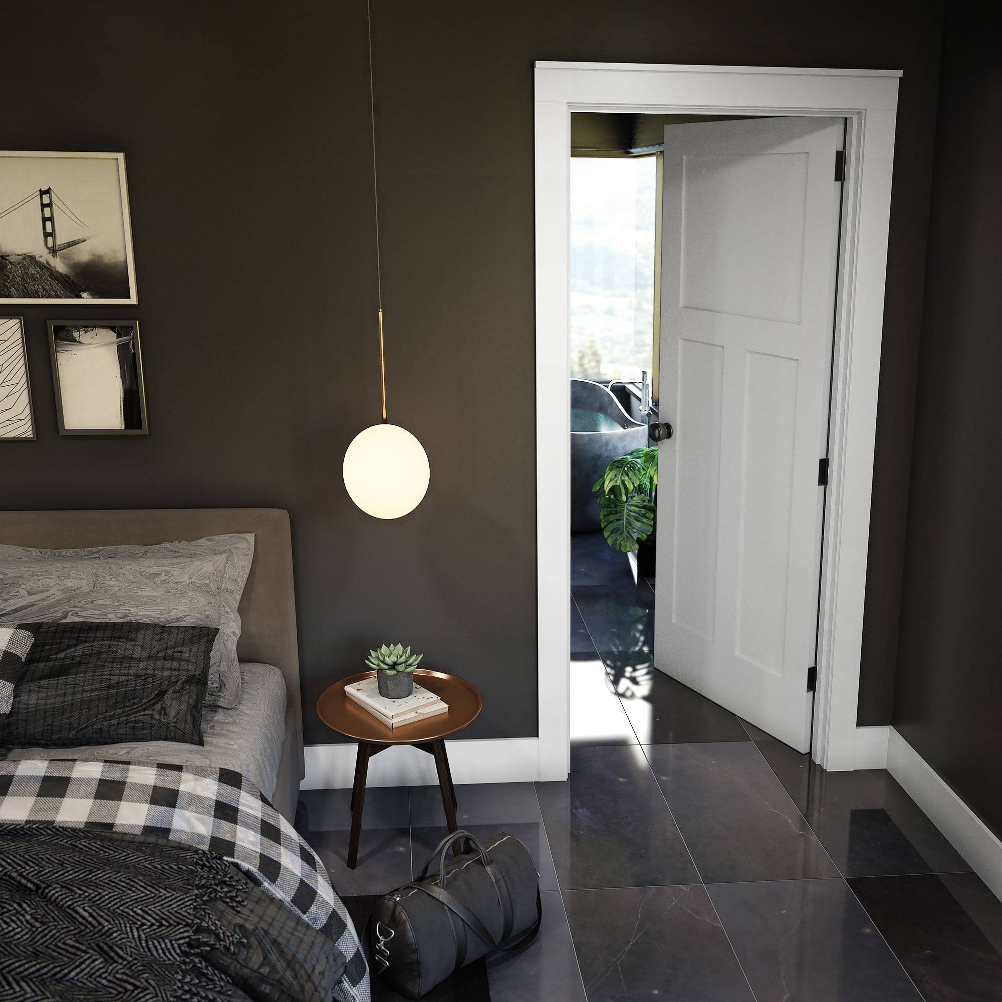 Eightdoors 30 In. X 80 In. X 1-3/8 In. Shaker White Primed 5-Panel Solid Core Wood Interior Slab QBXG06RE_K3HQL