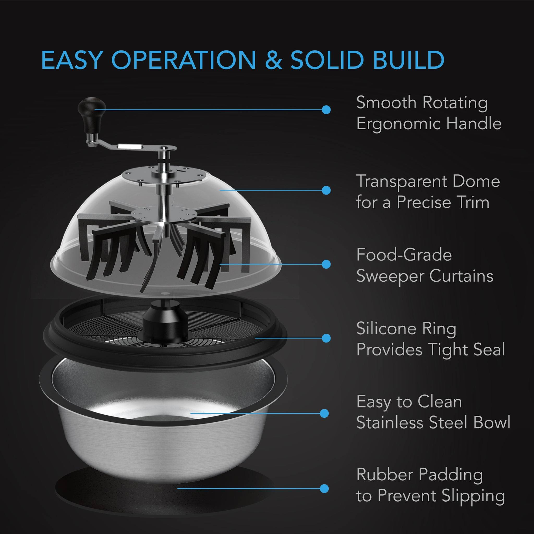 Ac Infinity Bud Bowl Trimmer, Twist Spin Cut With Clear Visibility Dome, 19-FOFOJMNX_AHHT9