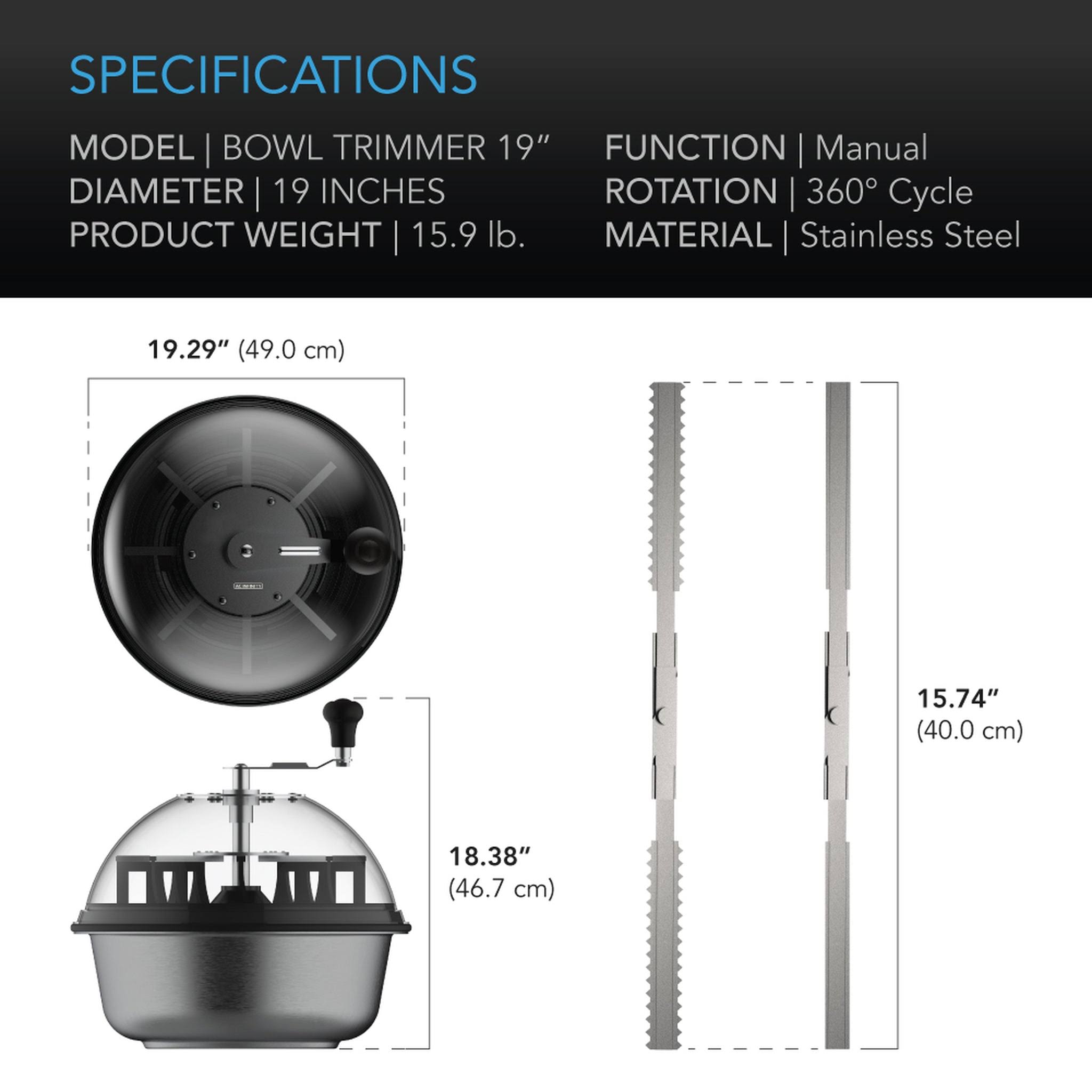 Ac Infinity Bud Bowl Trimmer, Twist Spin Cut With Clear Visibility Dome, 19-FOFOJMNX_AHHT9