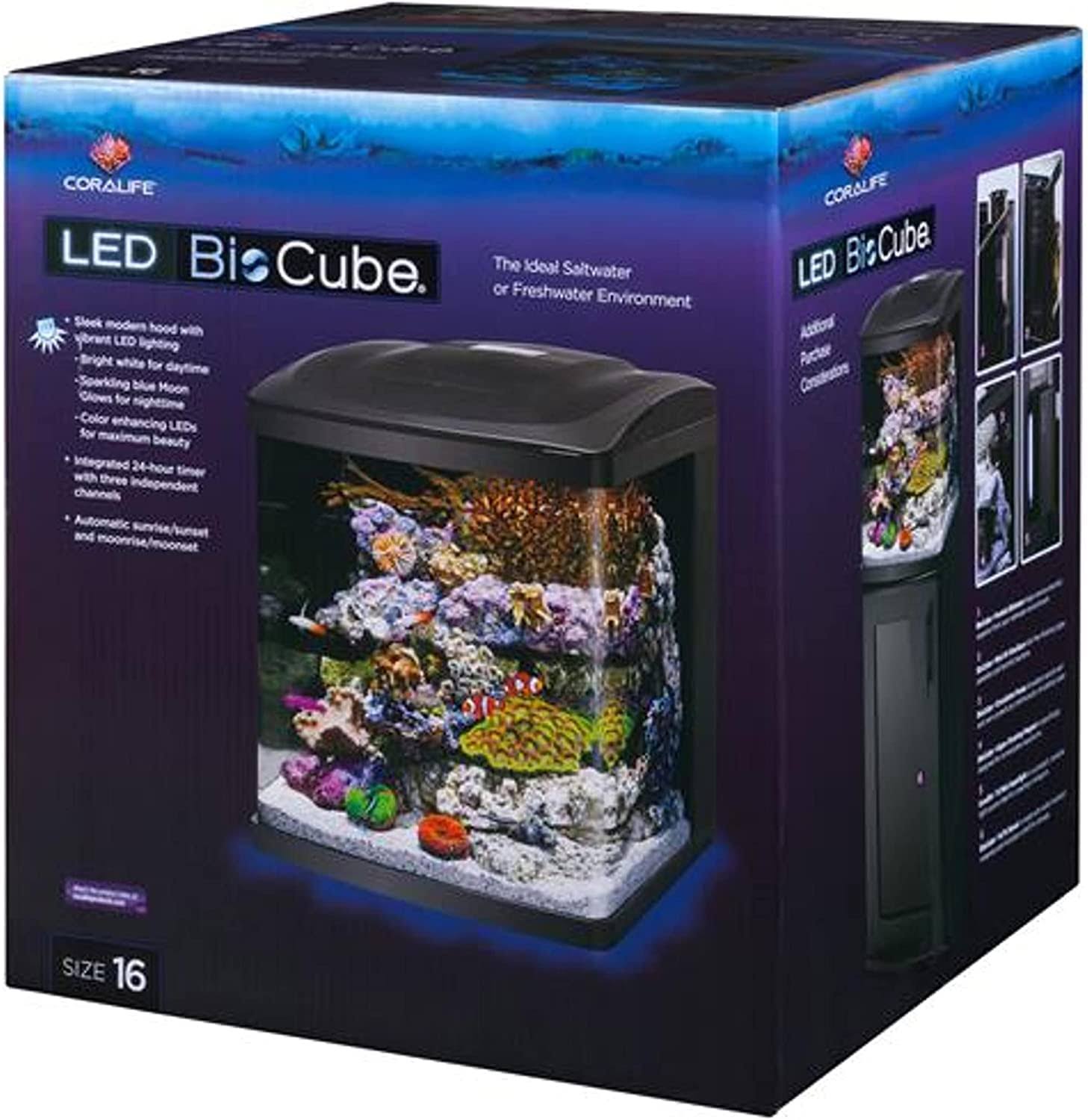 Coralife Led Biocube 16 Aquarium Kit - 1KJCUOPE_BLBC4
