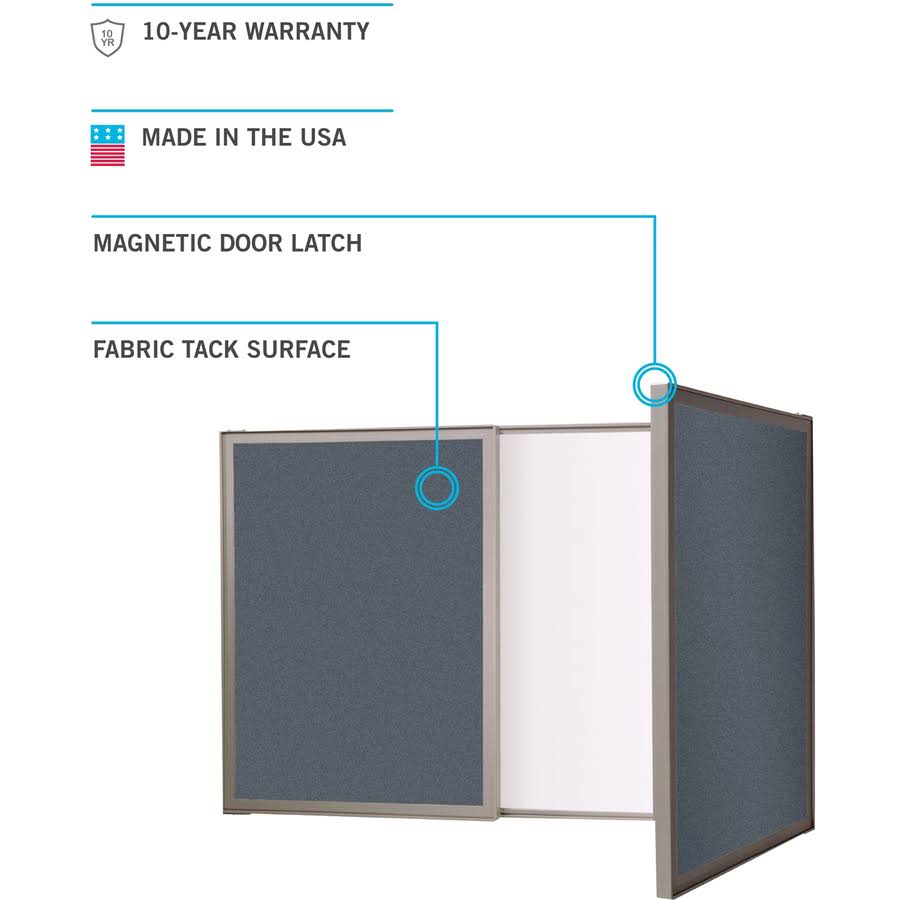Ghent Visuall Pc Whiteboard Cabinet With Fabric Bulletin Board Exterior Doors KH5CTH8F_RCIMO