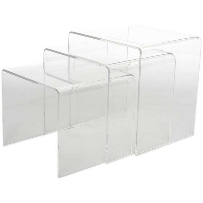 Baxton Studio Acrylic Nesting Table 3-Pc Table Set Display 80KNEAGJ_GMVGB