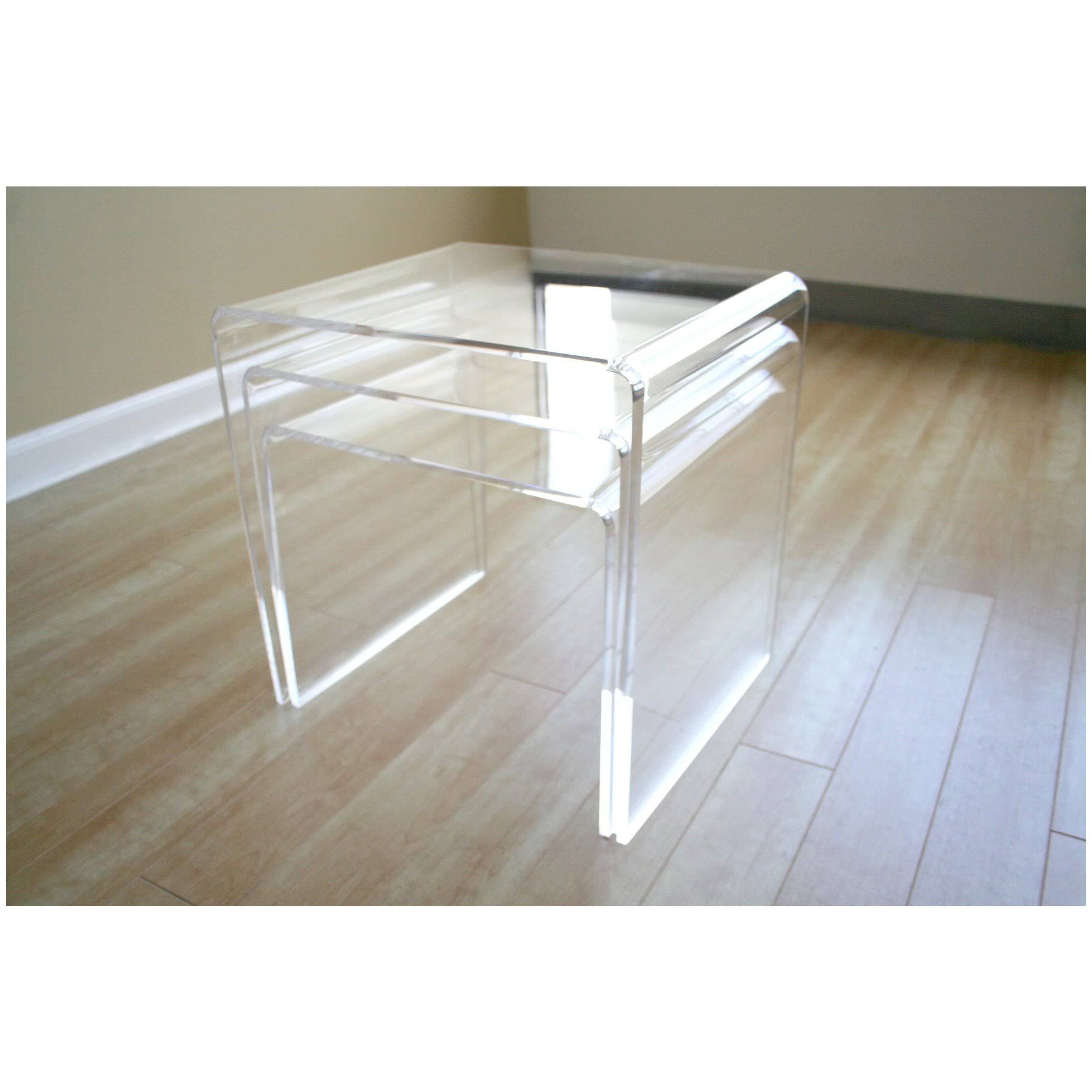 Baxton Studio Acrylic Nesting Table 3-Pc Table Set Display 80KNEAGJ_GMVGB