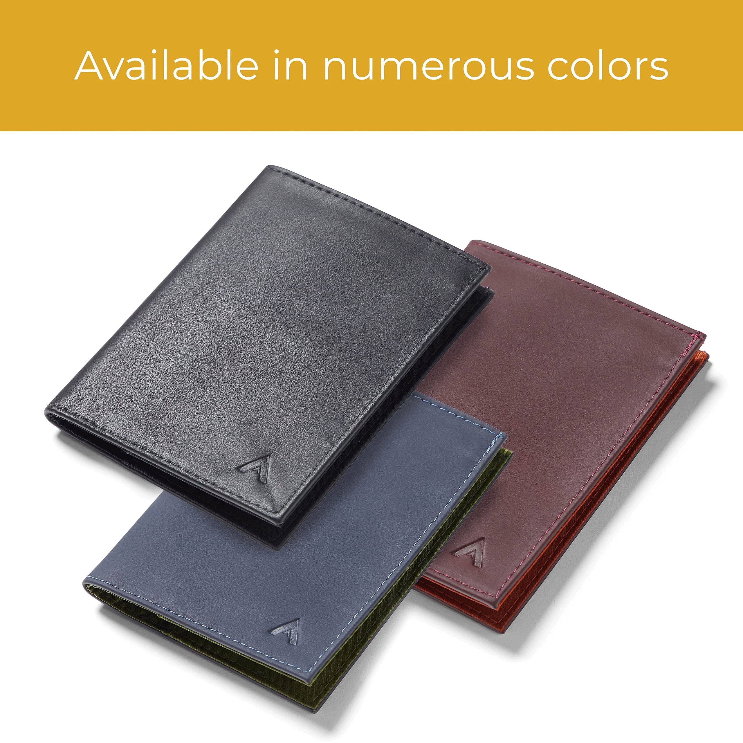 Allett Original Wallet, Midnight Blue | Leather, Slim, Minimalist | Rfid Blocking, Bifold | Holds 4-24+ Cards, Bills, Receipts | Wallets For Men & WSBGTTLK_D0MP4