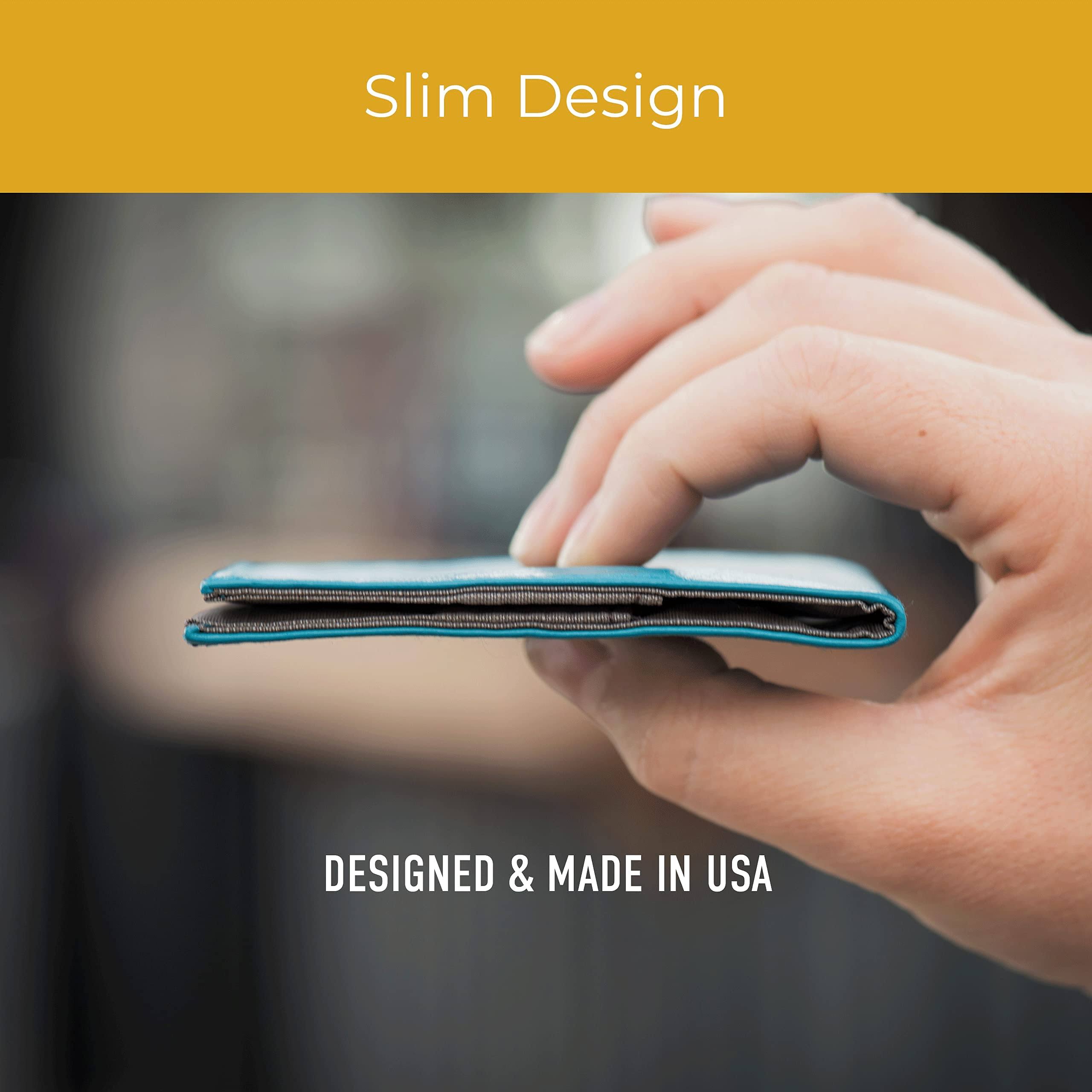 Allett Original Wallet, Midnight Blue | Leather, Slim, Minimalist | Rfid Blocking, Bifold | Holds 4-24+ Cards, Bills, Receipts | Wallets For Men & WSBGTTLK_D0MP4