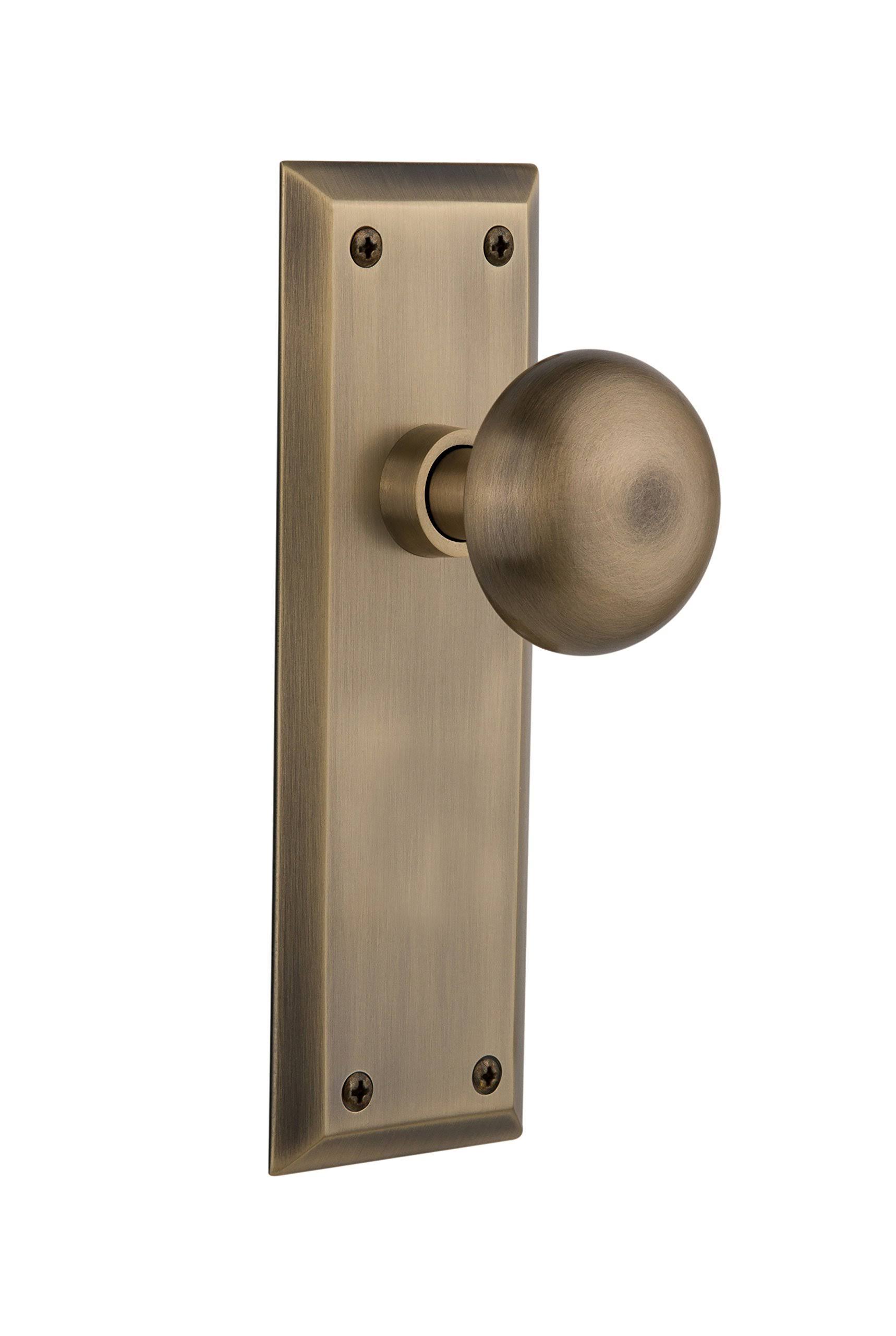 Nostalgic Warehouse 733148 New York Plate Single Dummy New York Door Knob Antique 84NYGN5I_SLYMR
