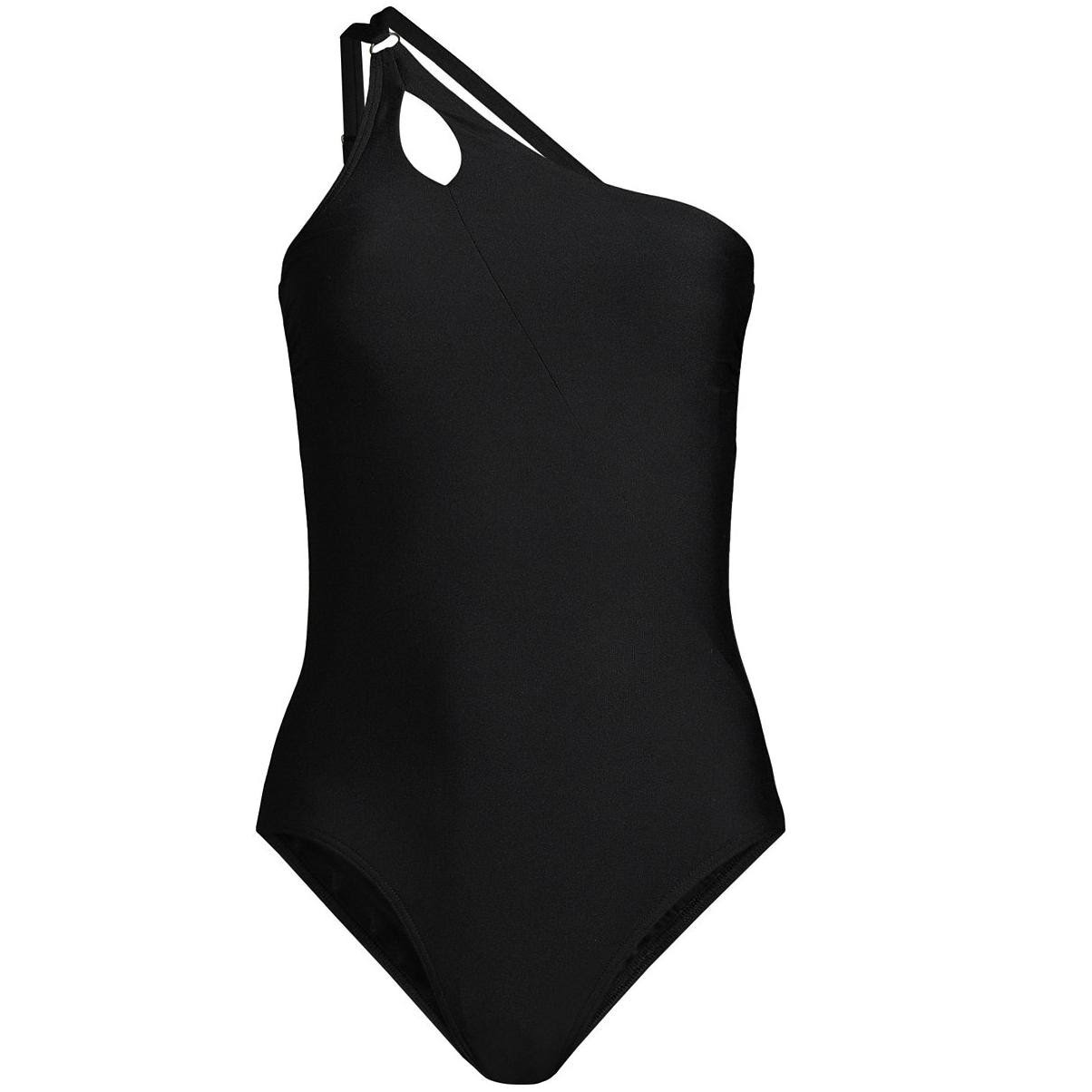 Lands' End Women's Long Chlorine Resistant Tummy Control One Shoulder One Piece Swimsuit Adjustable Strap, Size: Long Torso 18, ESLRGFI7_SGIPB