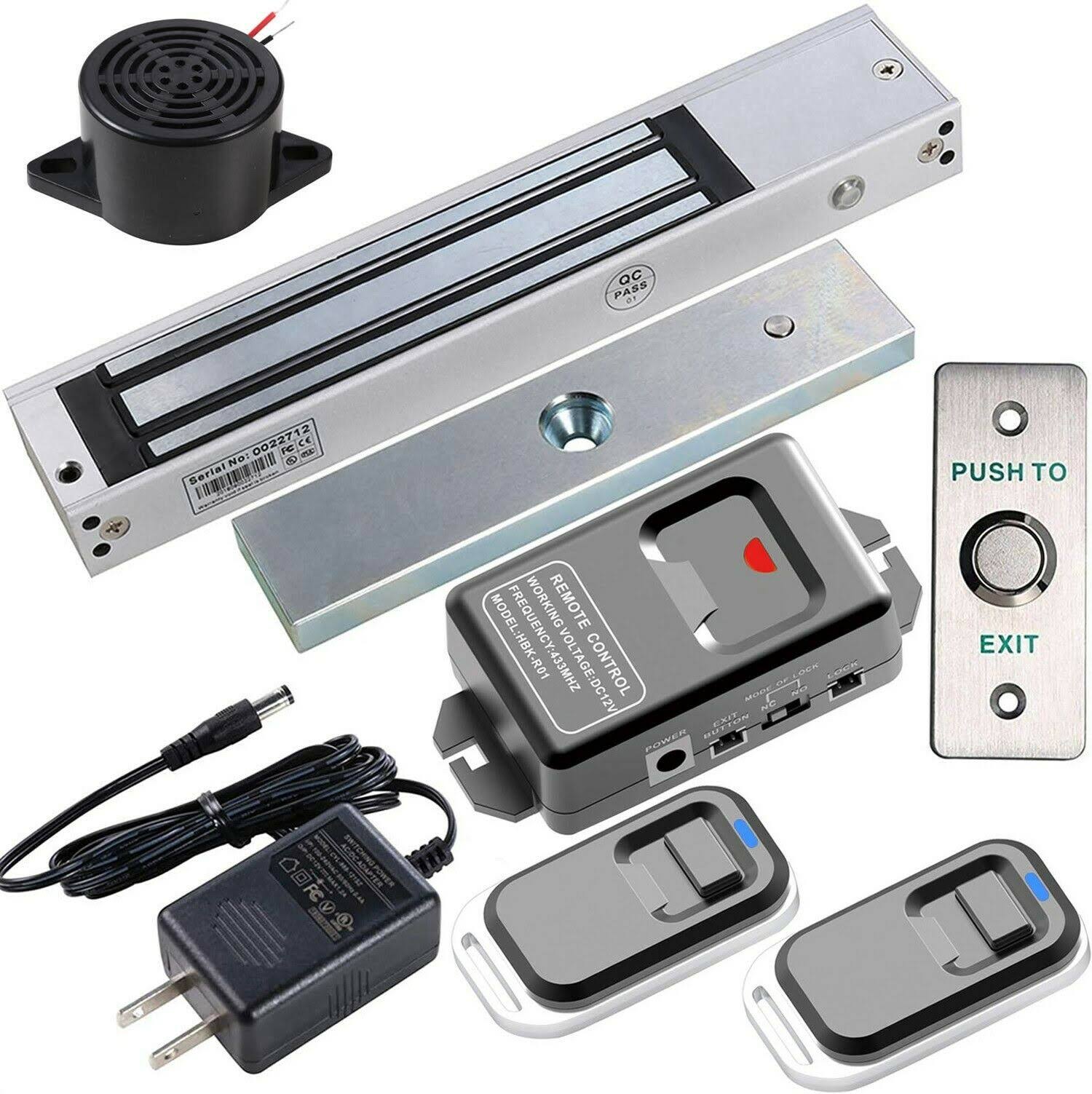 Uhppote Access Control Outswinging Door 600lbs Electromagnetic Lock Kit With Remote KR6QDPNF_AY3WG