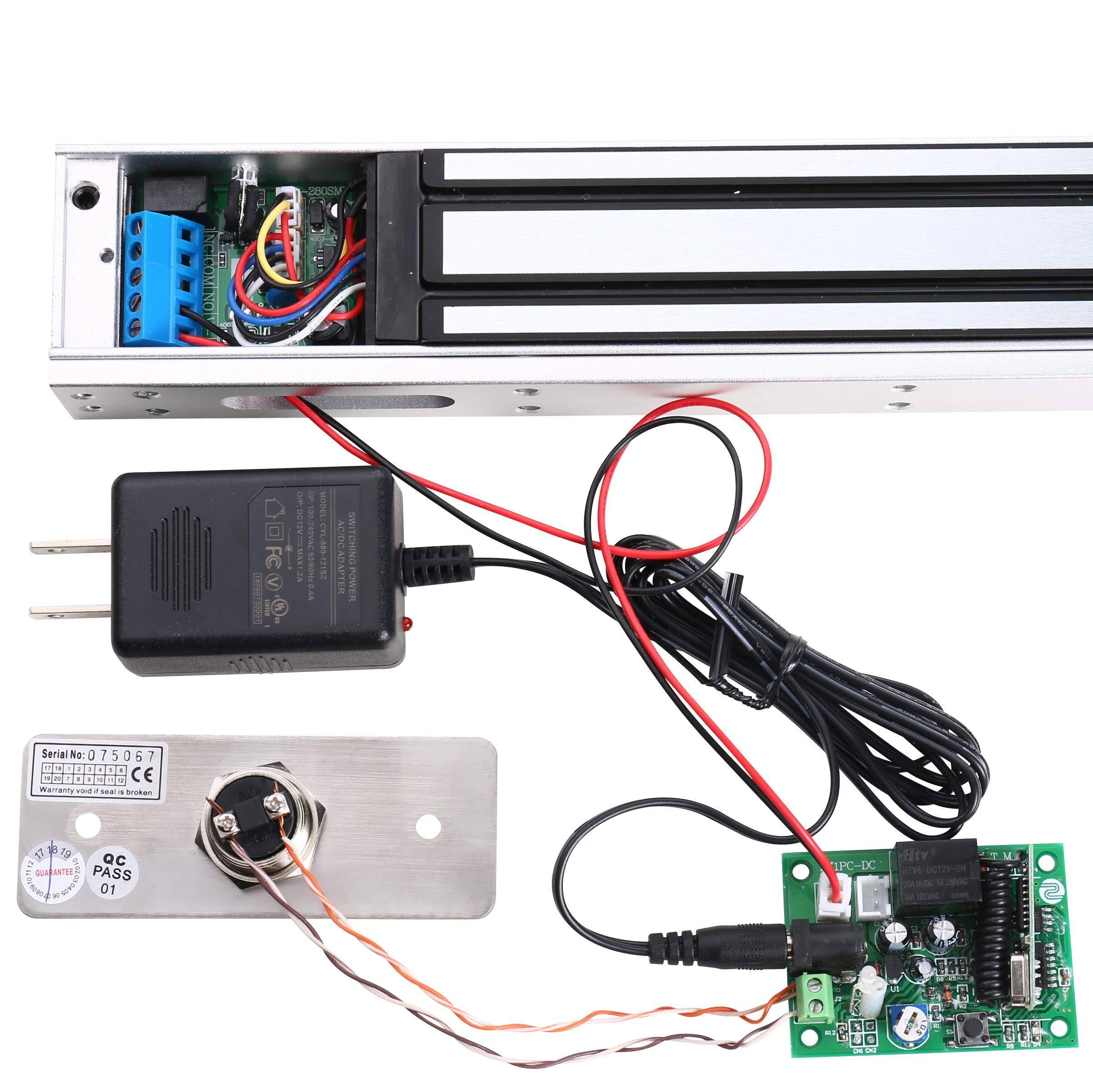 Uhppote Access Control Outswinging Door 600lbs Electromagnetic Lock Kit With Remote KR6QDPNF_AY3WG