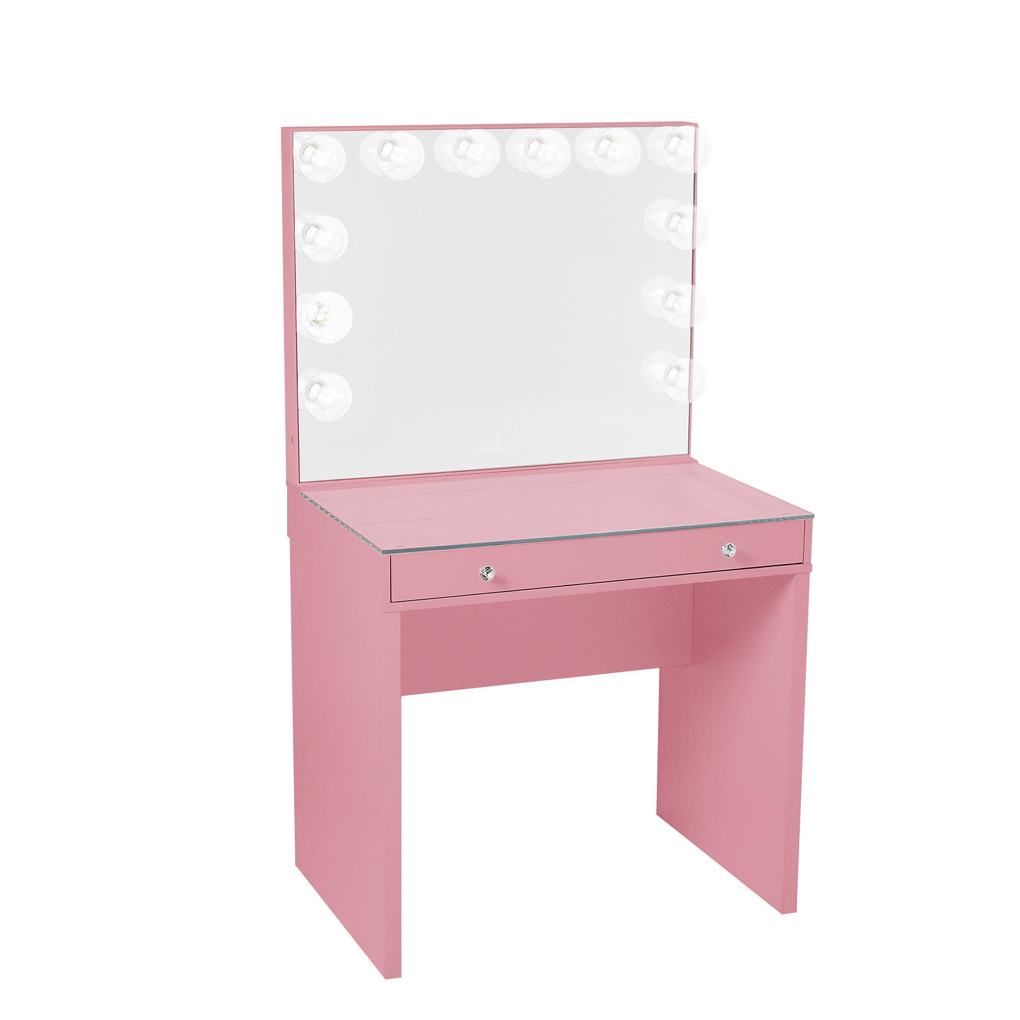 Impressions Vanity Desk Slaystation Mini Dressing Table With Vanity Mirror And Lights, Bundle, Size: Hollywood Glow Plus With Lcd Bulbs, MIX4IYPU_BVIQH