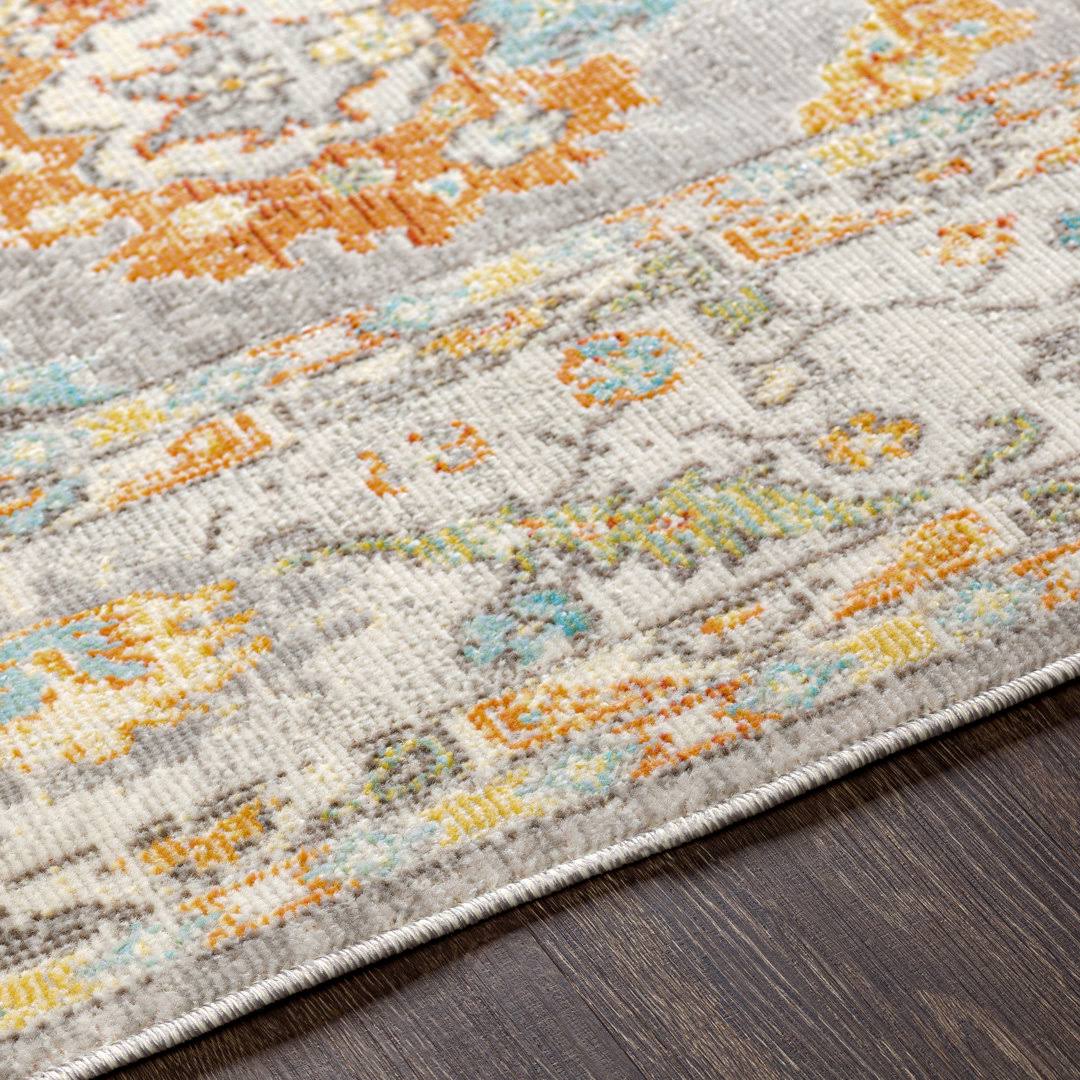 Vincent Oriental Light Gray/Yellow/Blue Indoor / Outdoor Area Rug Birch Lane Rug Size: Rectangle 6'11 X 9' BDJUM4SE_WVRQP