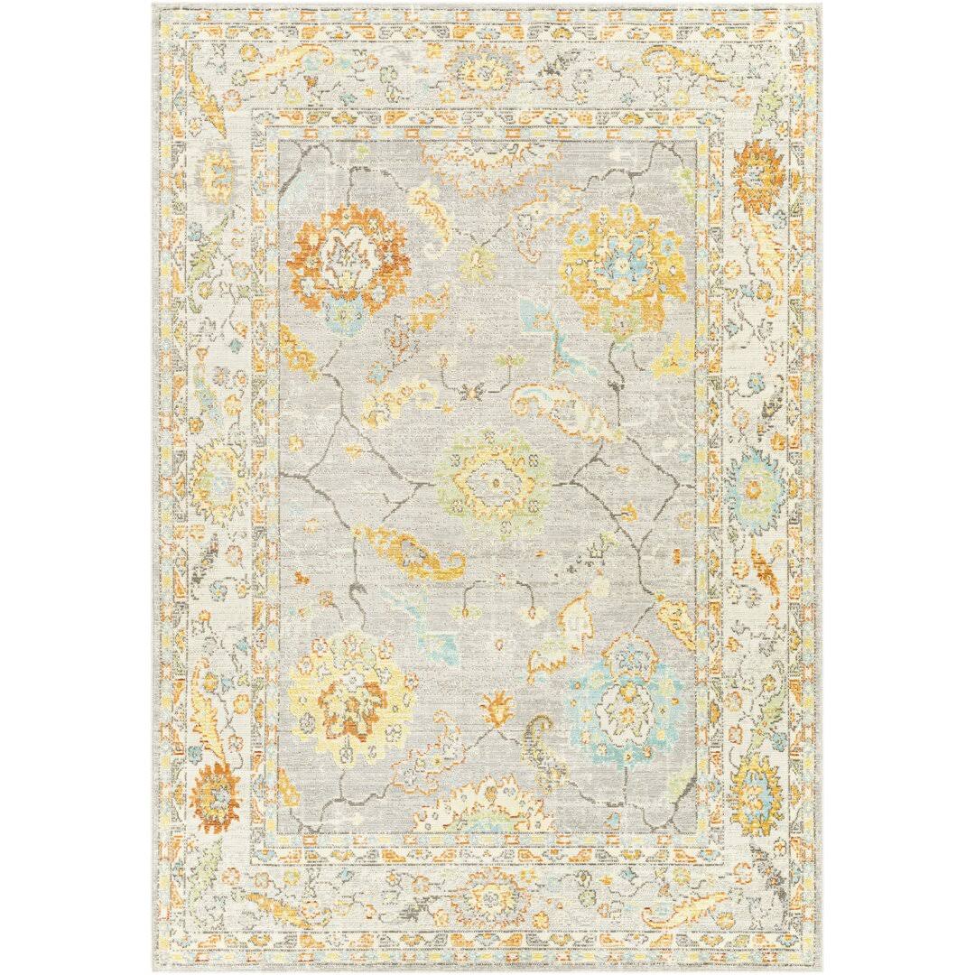 Vincent Oriental Light Gray/Yellow/Blue Indoor / Outdoor Area Rug Birch Lane Rug Size: Rectangle 6'11 X 9' BDJUM4SE_WVRQP