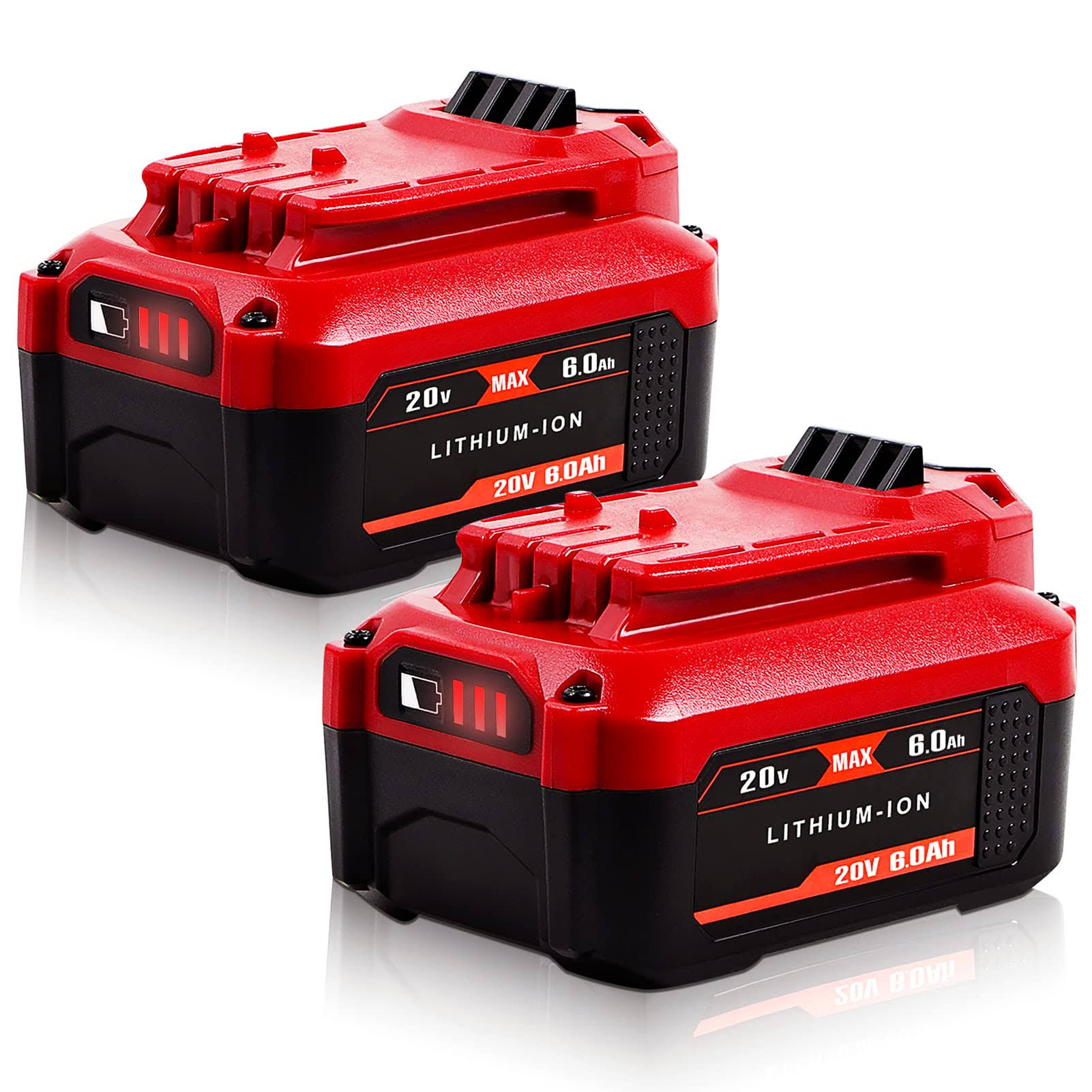 Tenhutt Upgrade 2pack 20v 6.0ah Replacement Battery For Craftsman V20 Lithium Ion Battery For Cmcb205 Cmcb204 Cmcb206 Cmcb202 Cmcb201 20v 3UPFUPGR_RLCNX