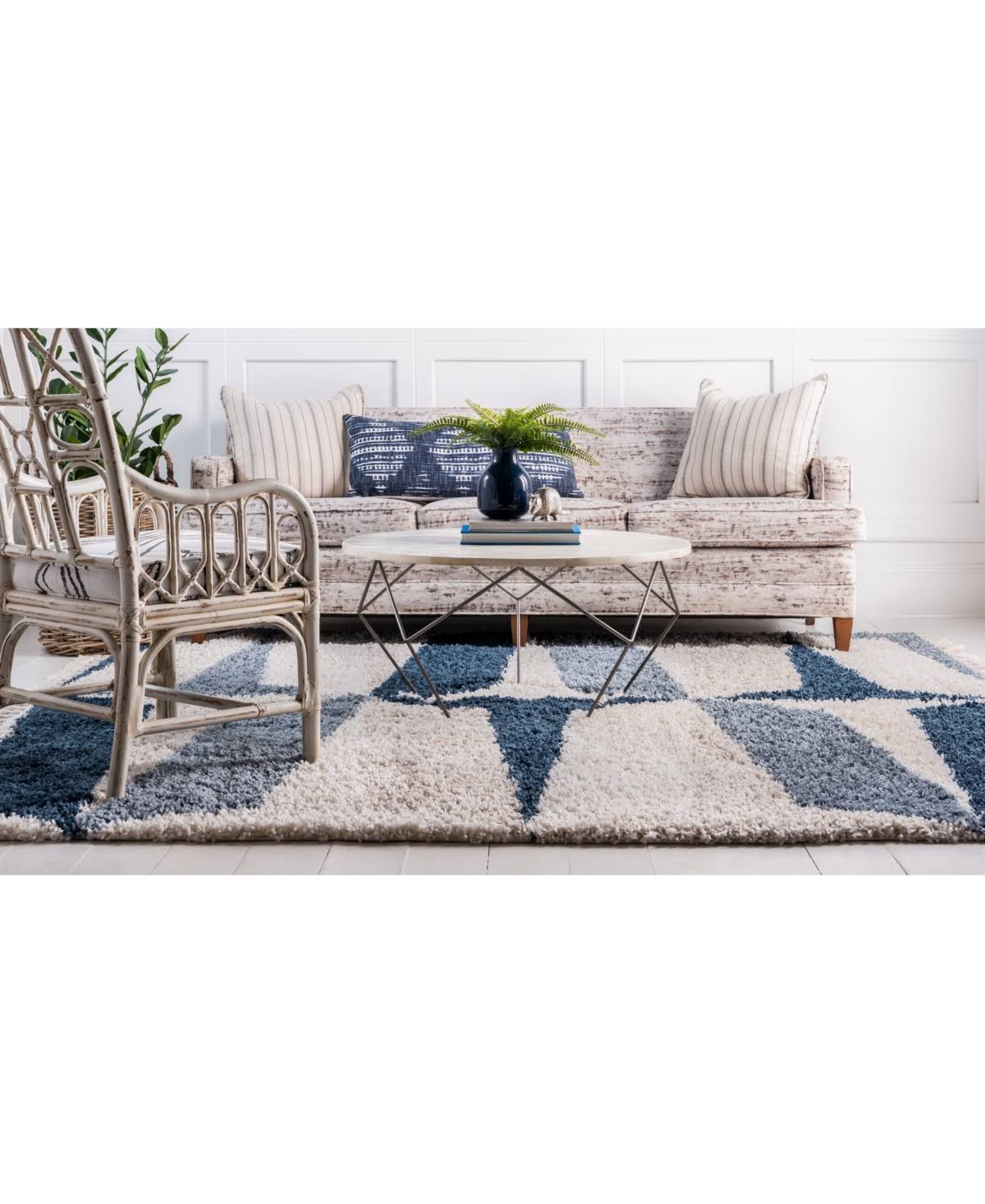 Unique Loom Balanced Hygge Shag Area Rug (8' X 8' Square - Blue) 04FGM4ZN_RLSB7