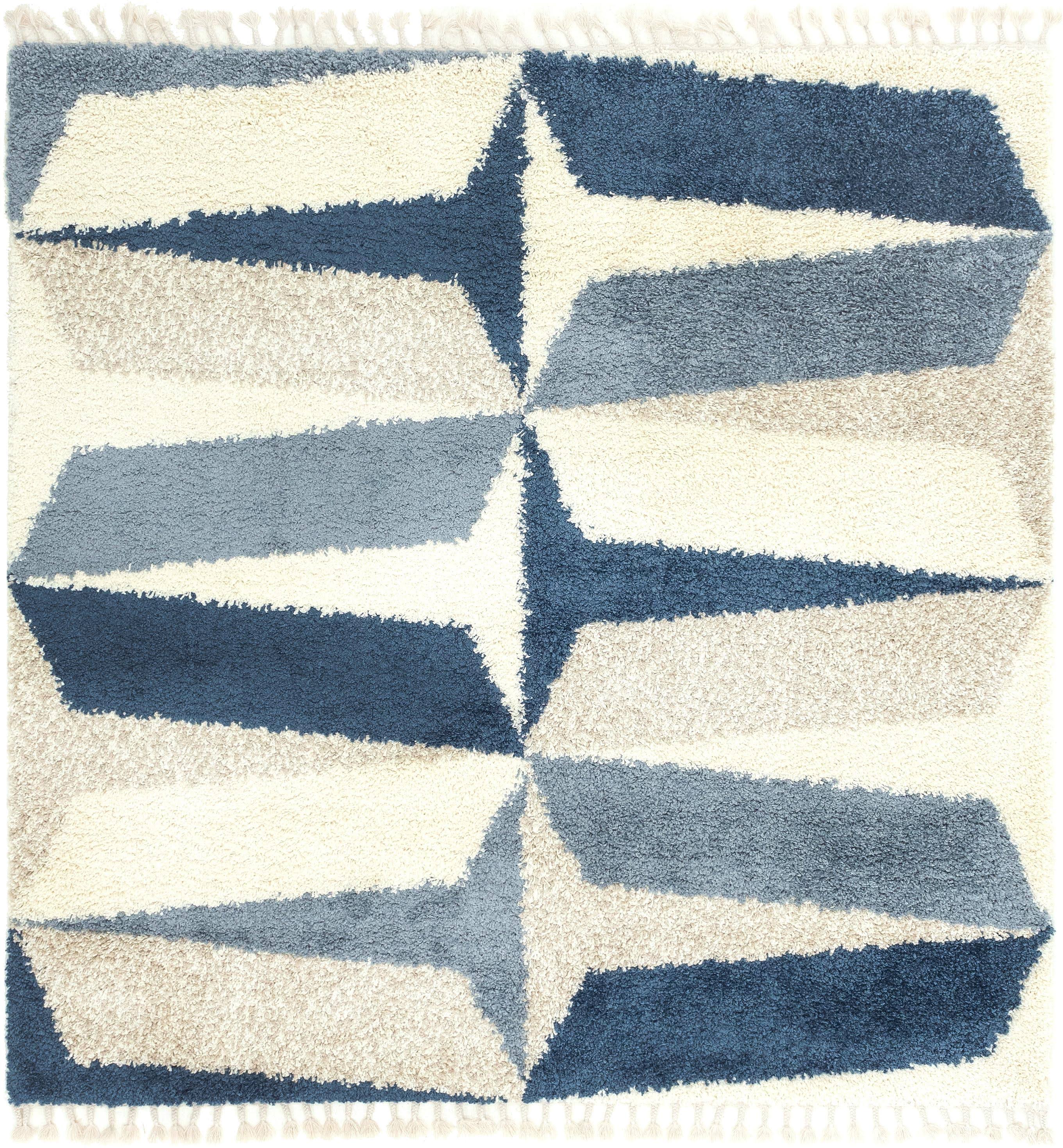 Unique Loom Balanced Hygge Shag Area Rug (8' X 8' Square - Blue) 04FGM4ZN_RLSB7