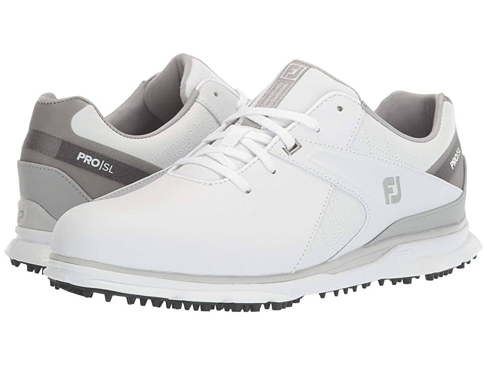 Footjoy Men's Pro Sl Golf Shoes In White/Grey, Size 8, X-E9TQECAA_YIXZE