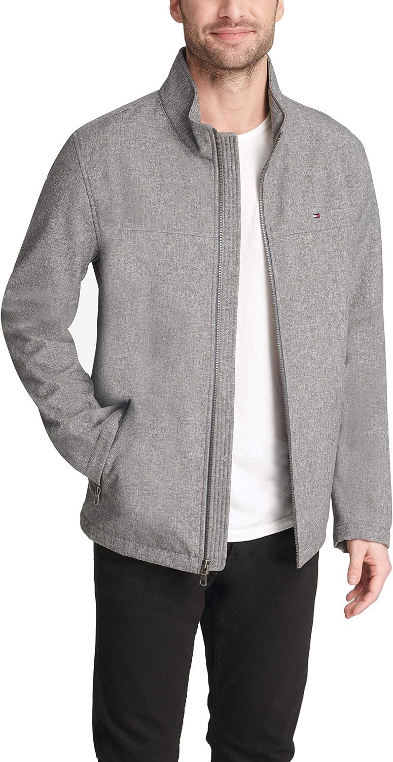 Tommy Hilfiger Men's Essential Soft Shell Jacket Heather Grey - 3Q1I1JVD_WLCMG