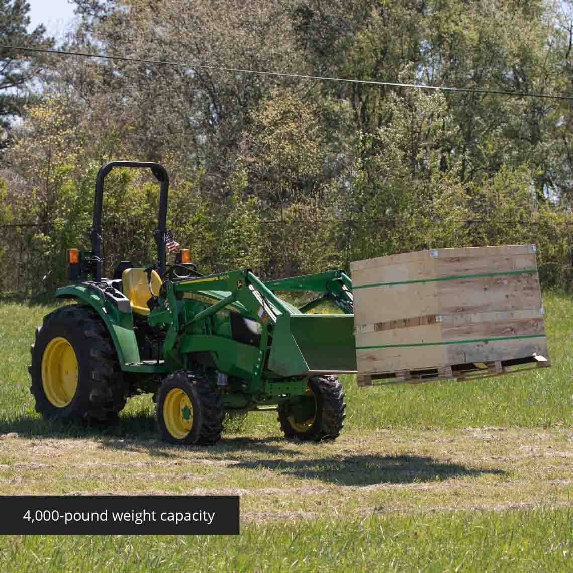 Titan Attachments 43 Clamp On Pallet Forks 4,000 Lb Capacity W/ Stabilizer 0JE9UVZY_SPRBC