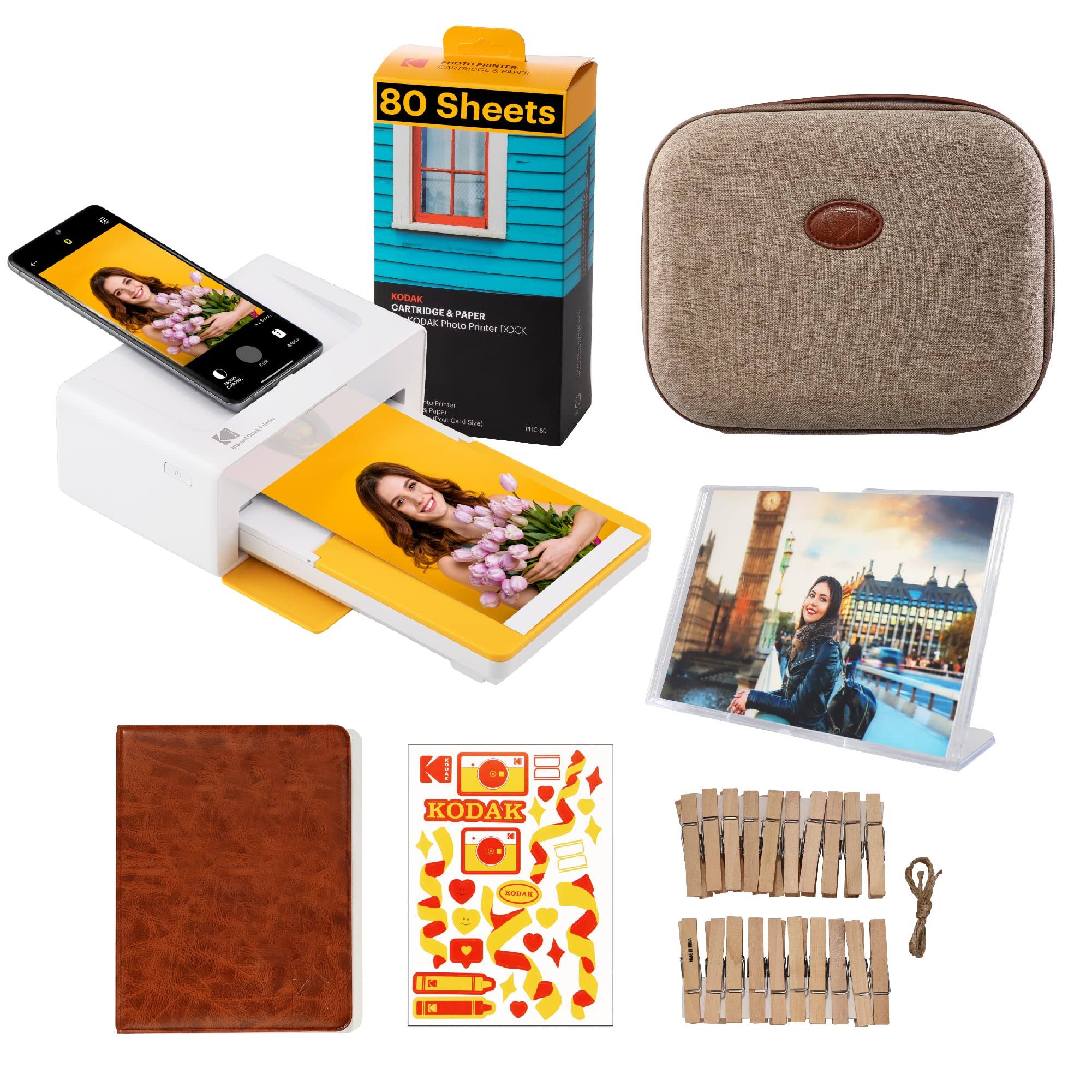 Kodak Dock Plus 4x6 Instant Photo Printer Accessory Gift Bundle Bluetooth Portable Photo Printer Full Color Printing Mobile App Compatible With S7V8GCYO_VTGH3