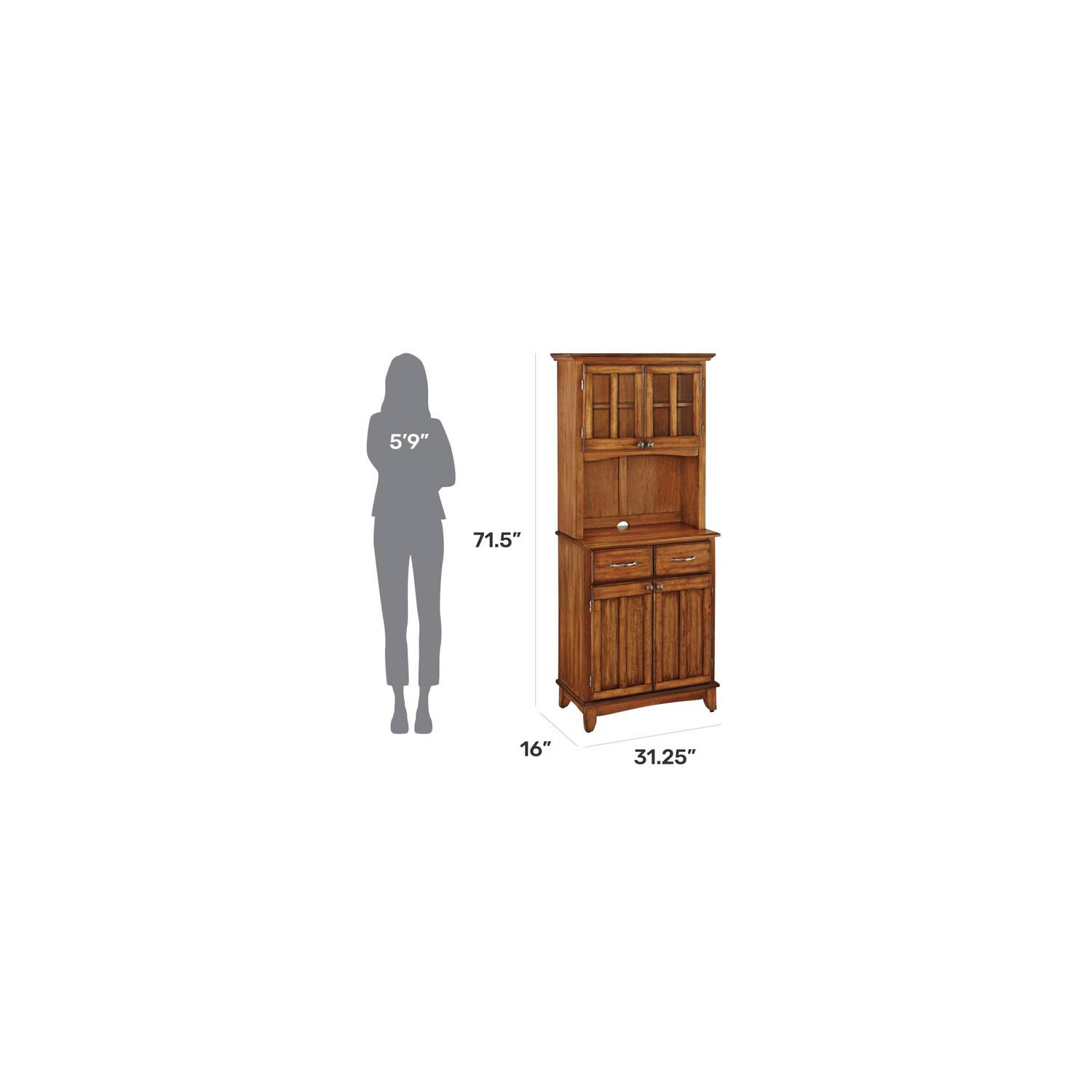 Cottage Oak Hutch Buffet With Wood LNCHNHJU_GVVHF
