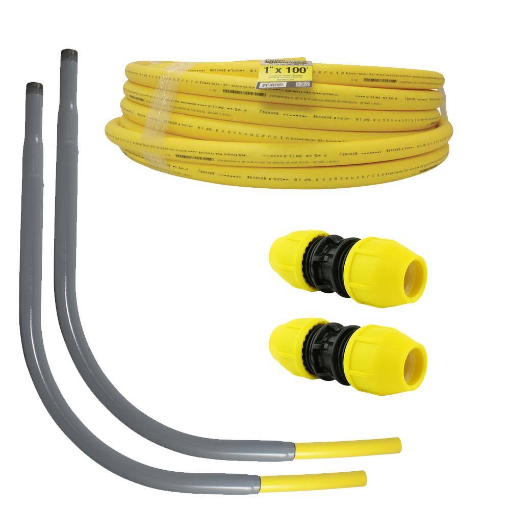 Home-Flex Underground 1in Ips New Install Kit (1)1in X 100 Ft. Pipe (2)1in Couplers (2)1in Meter Risers, Gas Line 5IFZBWAS_4MEMN