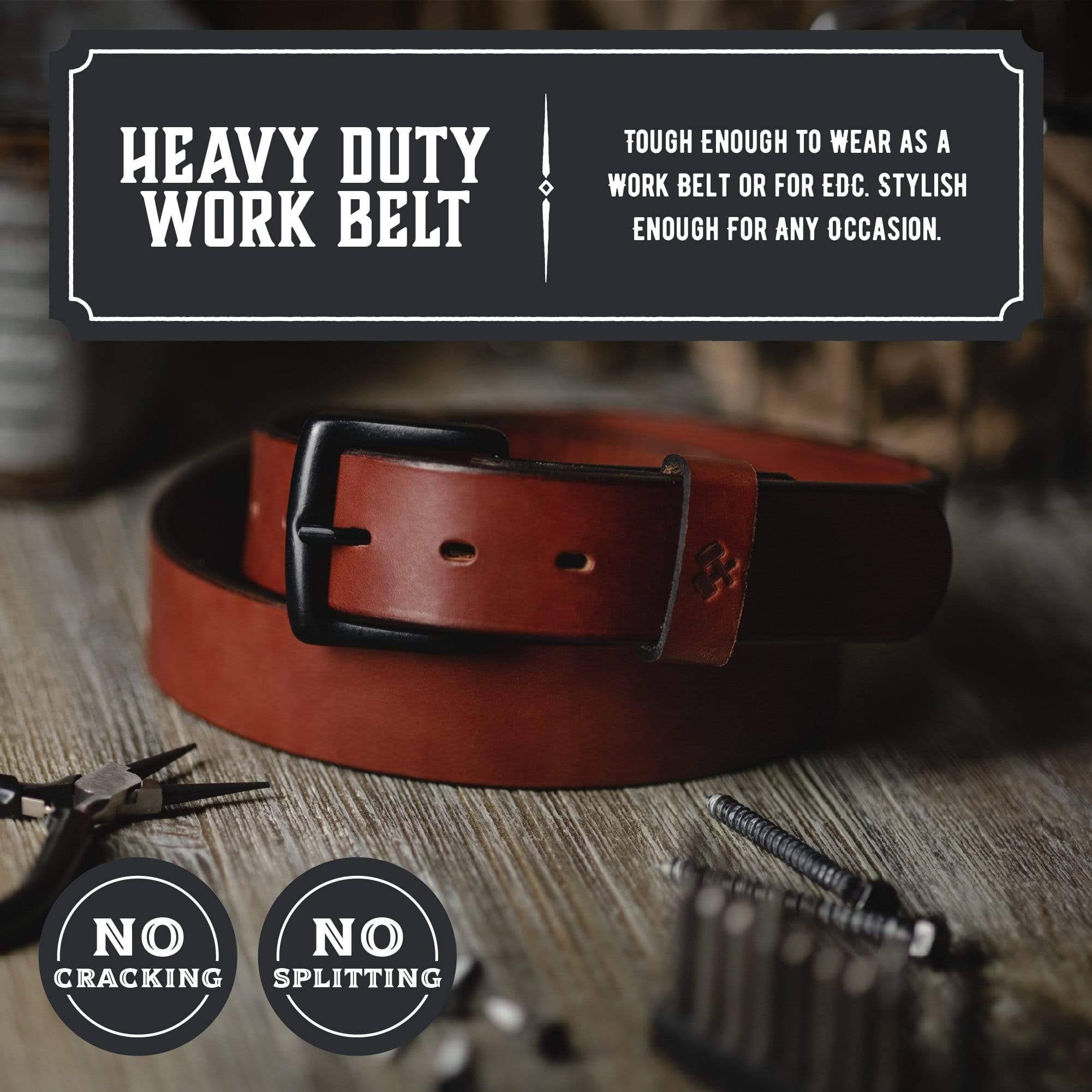 Main Street Forge All American Leather Belt | Made In Usa | Men's Heavy Duty Work Belt | Edc 6GKD5UWK_4SMDI