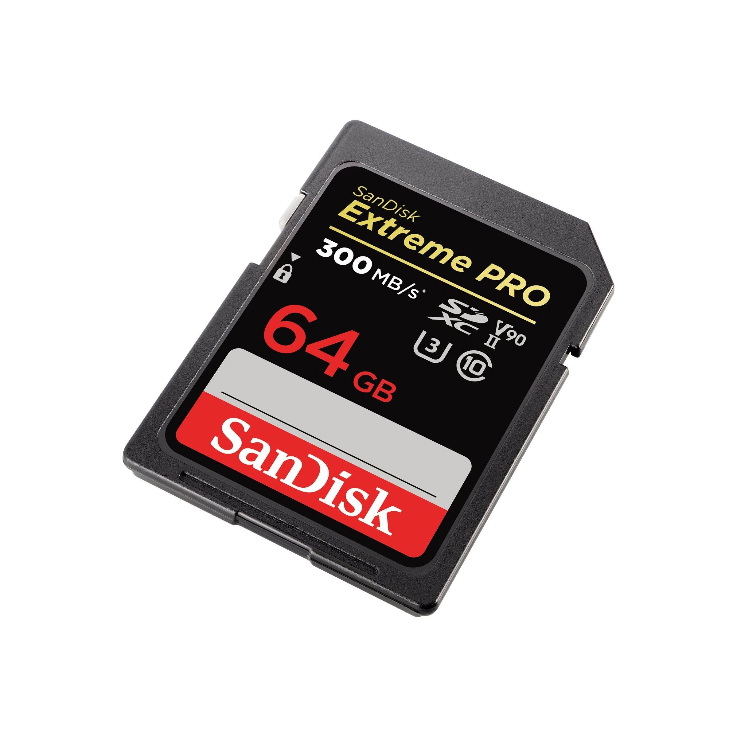 Sandisk 64gb Extreme Pro Uhs-Ii Memory Card, 300mb/S Read, 260mb/S PQ8RCQAT_EO6BT