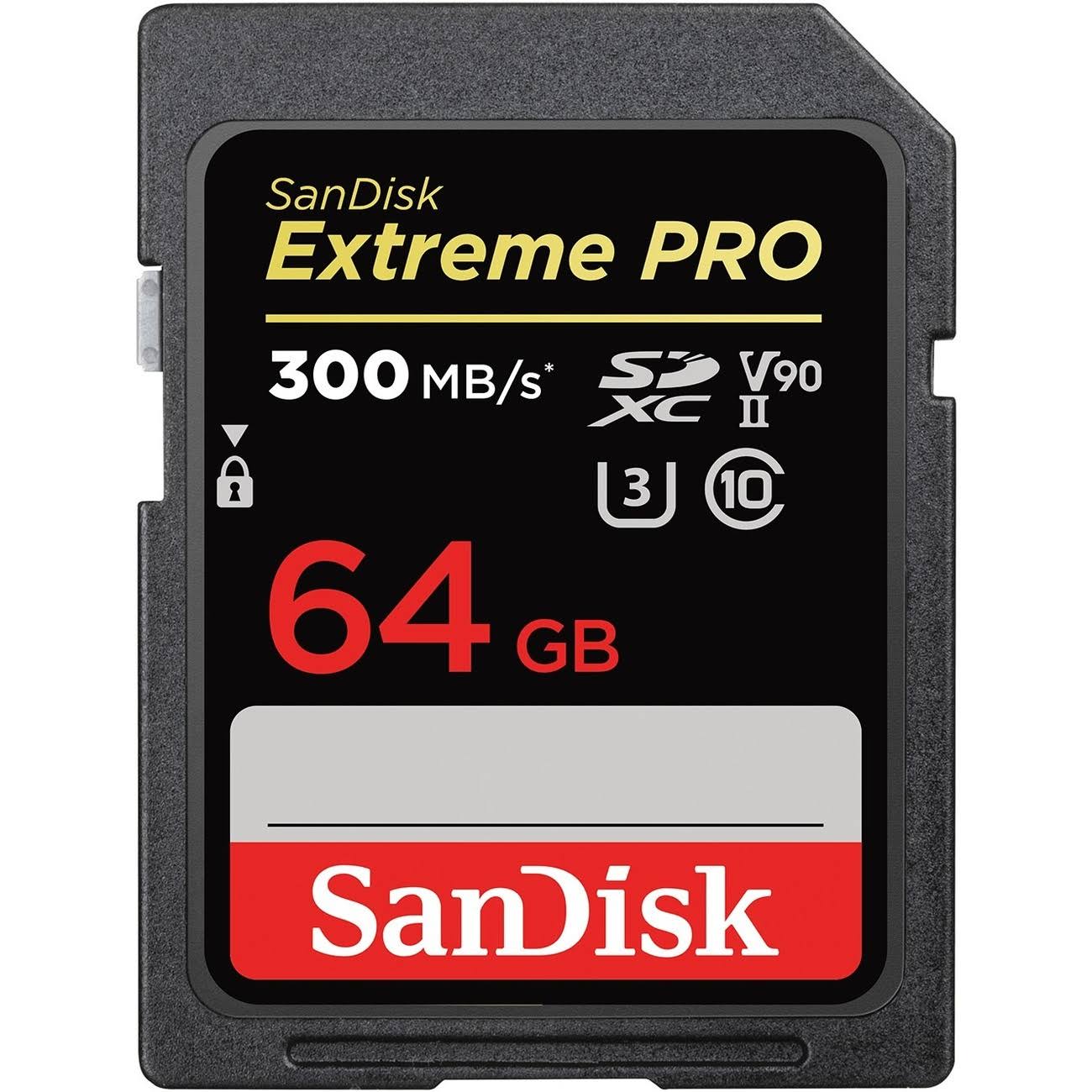 Sandisk 64gb Extreme Pro Uhs-Ii Memory Card, 300mb/S Read, 260mb/S PQ8RCQAT_EO6BT