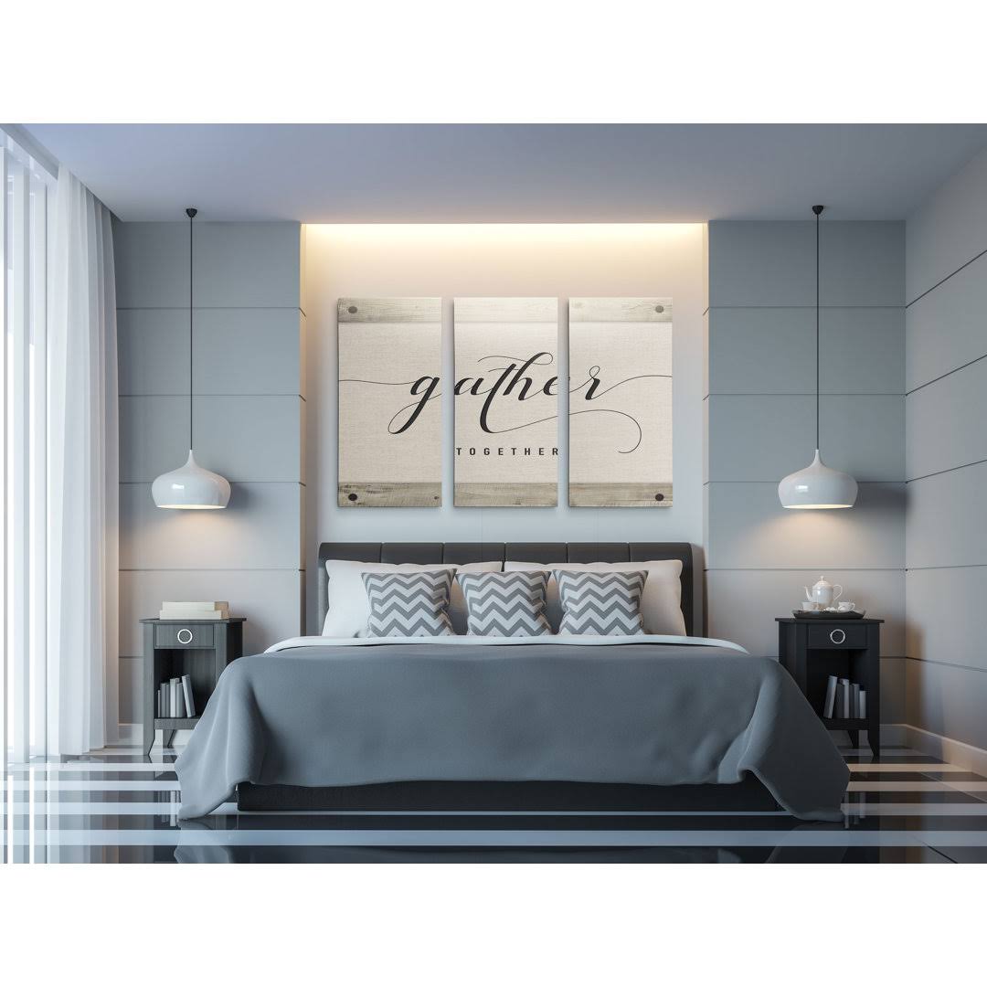 A Premium 'Gather Together' Textual Art Multi-Piece Image On Canvas Gracie Oaks Size: 40 H X 60 W X 1.5 LNY3AB5B_FYLBG