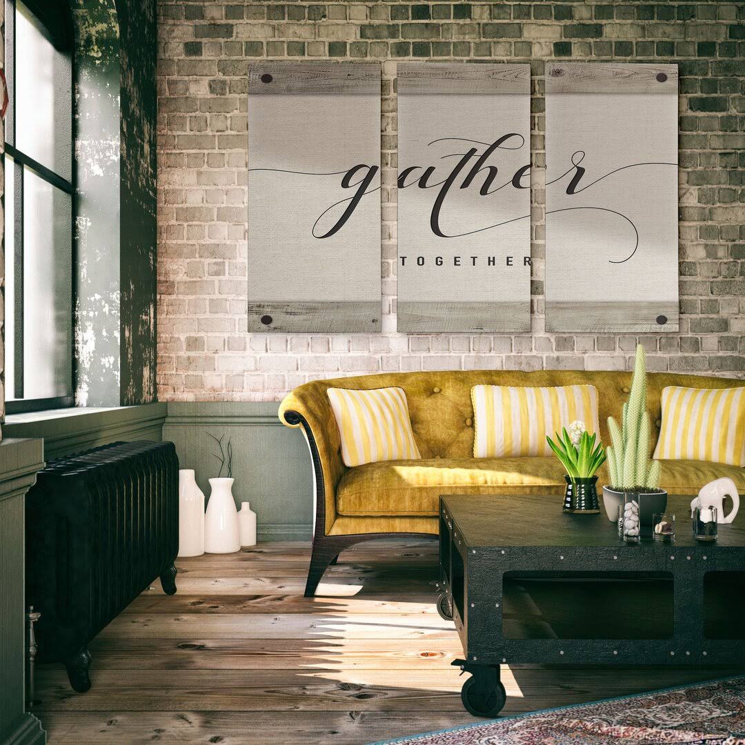 A Premium 'Gather Together' Textual Art Multi-Piece Image On Canvas Gracie Oaks Size: 40 H X 60 W X 1.5 LNY3AB5B_FYLBG