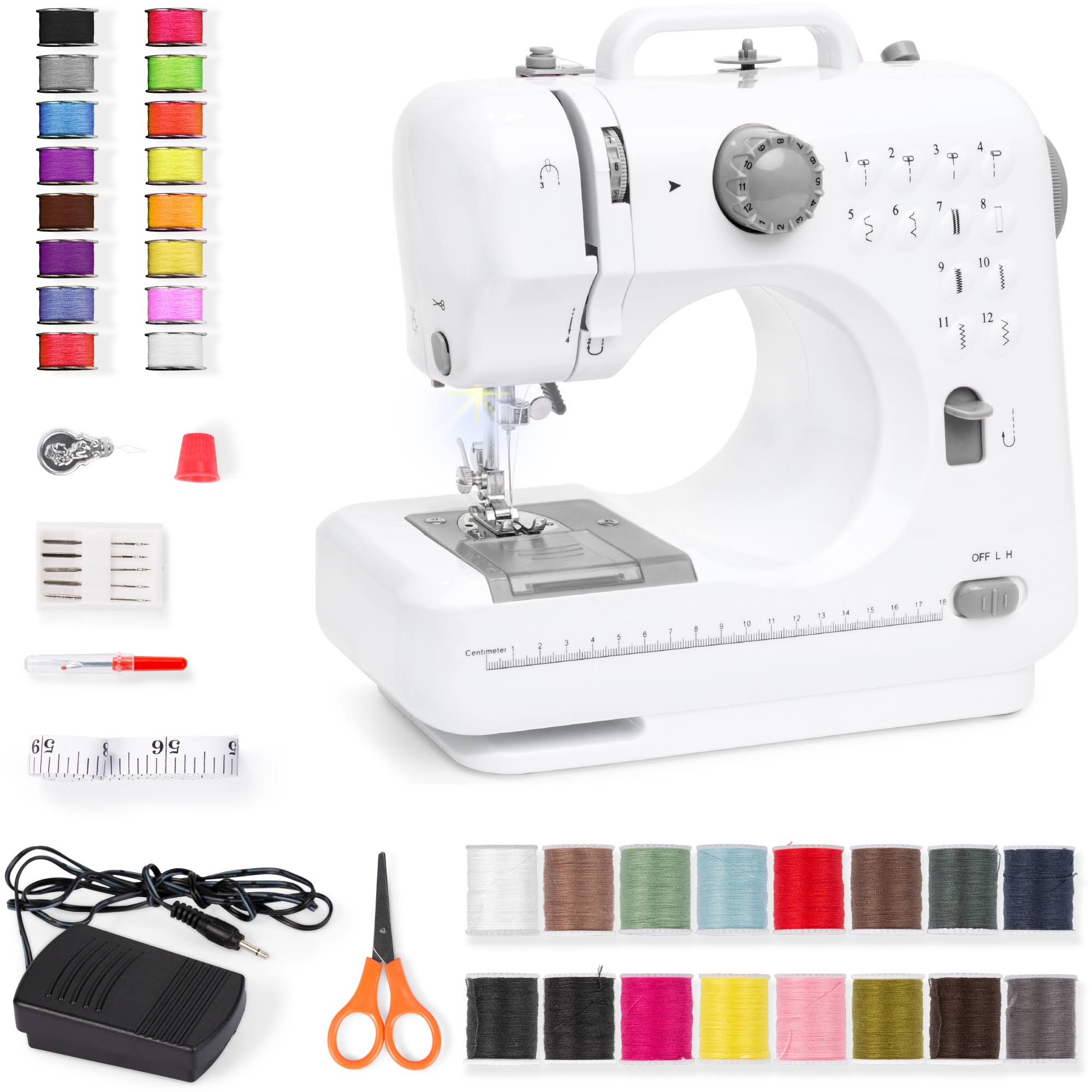 Best Choice Products 6v Portable Sewing Machine, 42-Piece Beginners Kit W/ 12 Stitch Patterns - Gray/PS6PJ7QG_UVB46