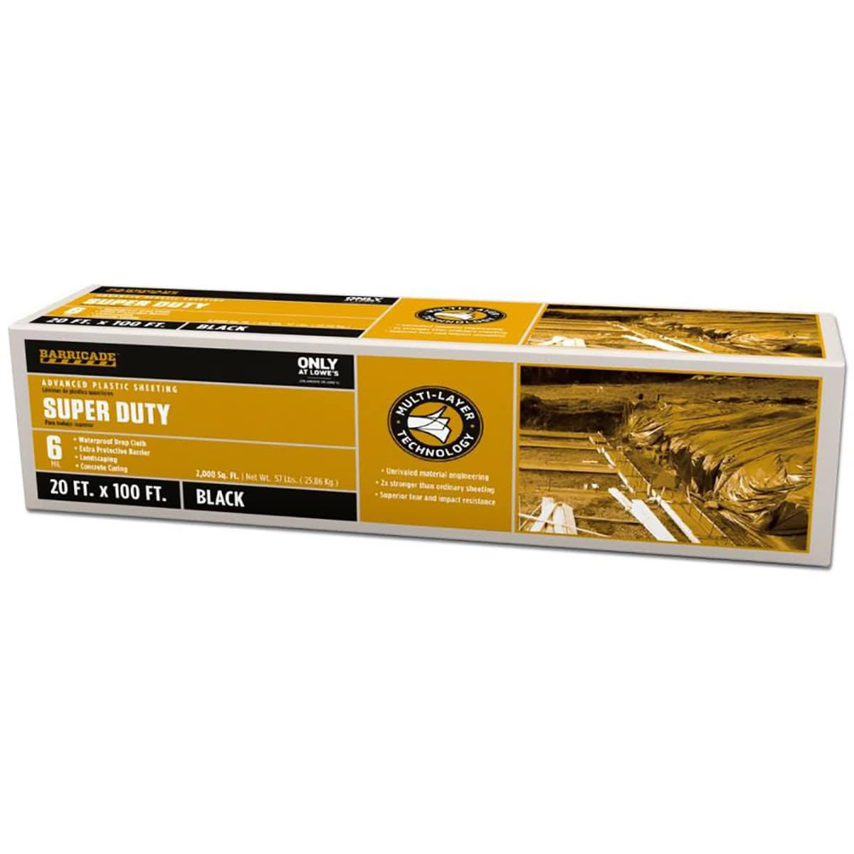 Barricade 20' X 100' Black 6-Mil Plastic Sheeting - NOF4NVUV_BQUAK