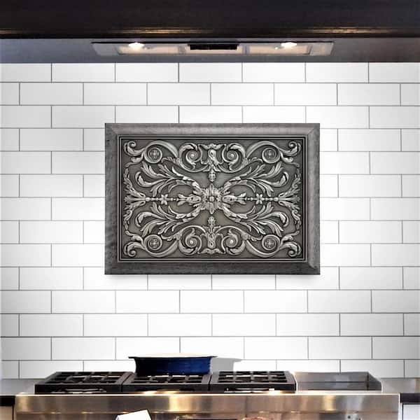 Niche Tiles Viola Pewter Nickel Matt Finish 12 In. X 18 In. Hand Made Metal Backsplash Decorative Mural Plaque Tile 1 Piece/6UX9MTO9_BPT9I