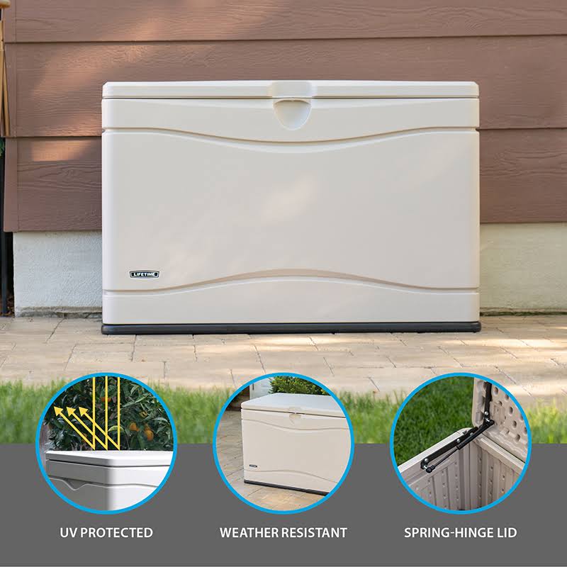 Lifetime Outdoor Deck Storage Box, Beige/Brown, 80 V9IISIPF_CVL0F