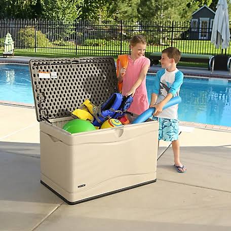 Lifetime Outdoor Deck Storage Box, Beige/Brown, 80 V9IISIPF_CVL0F