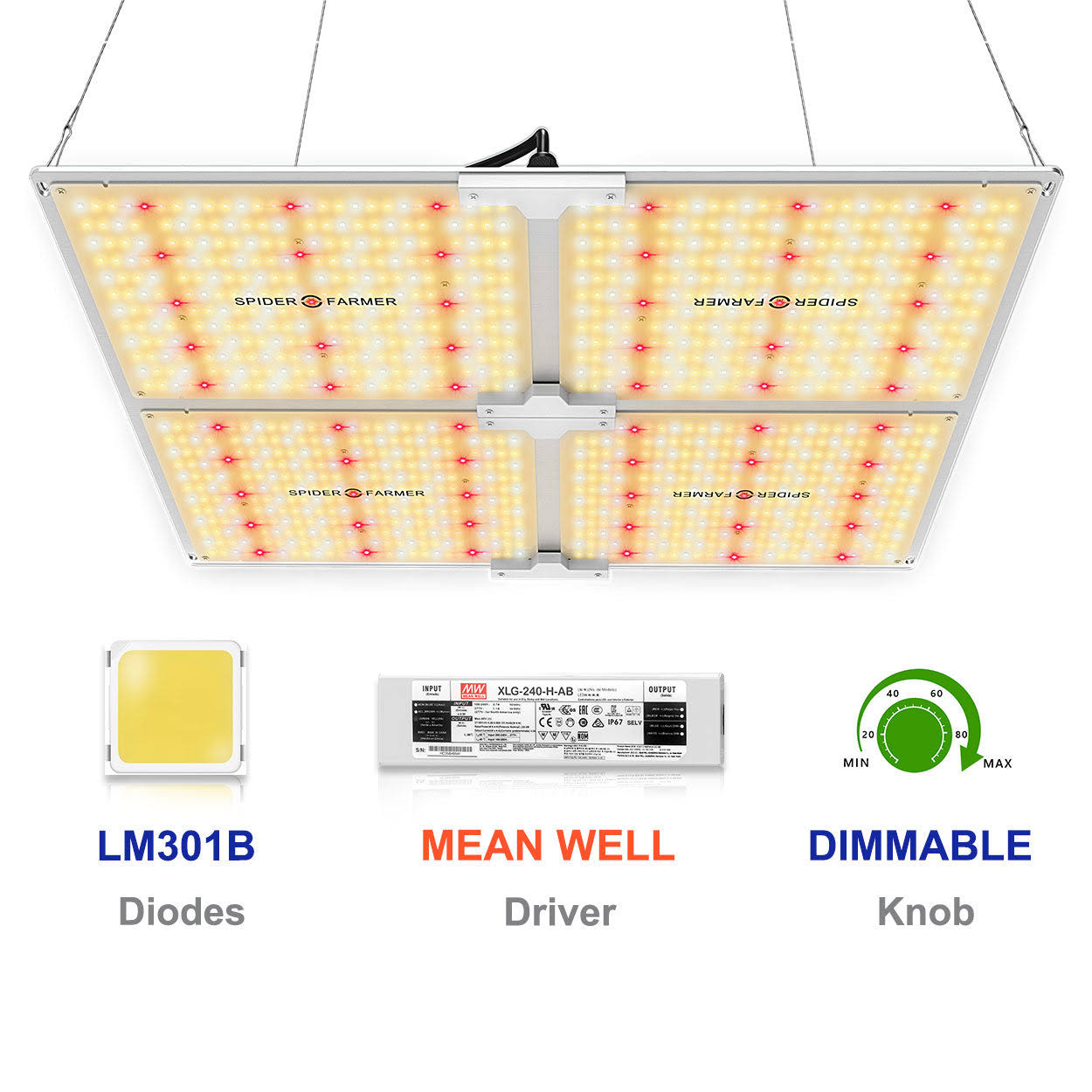 Spider Farmer Sf4000 450w Led Grow Light With Dimmer MPMSORVB_8UGER