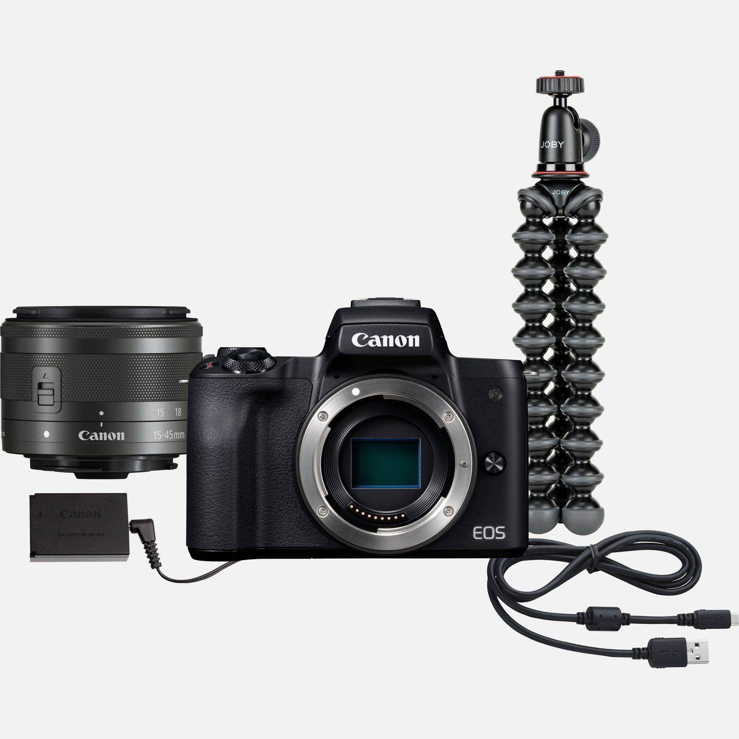 Canon Eos M50 Mirrorless Digital Camera (Black) Body Only Kit With Auto (Ef/Ef-S To Ef-M) Mount Adapter + 32gb Sandisk LMHDW6ZG_YAT2Z