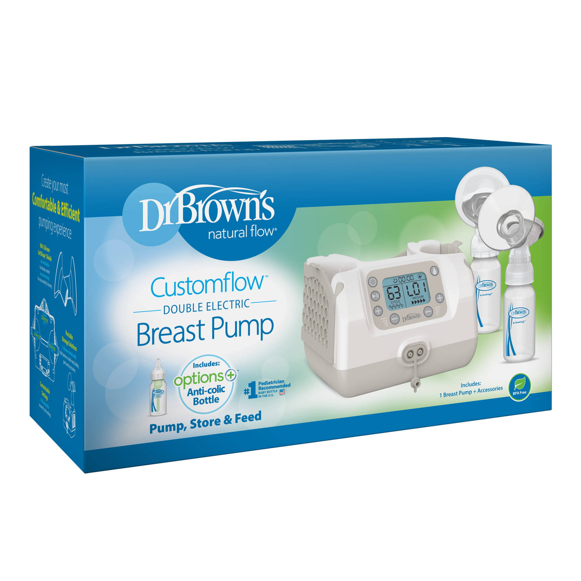 Dr Brown's Customflow Breast Pump, Double Electric, Natural 8CY09AH0_UHHZD
