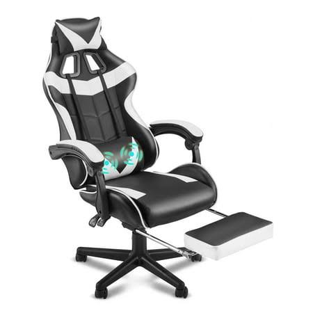 Soontrans Gaming Chair Office Chair With Footrest, High Back Computer Gamer Chairs With Massage Lumbar Support & Adjustable Headrest, Ergonomic RKDXL226_S3FSR
