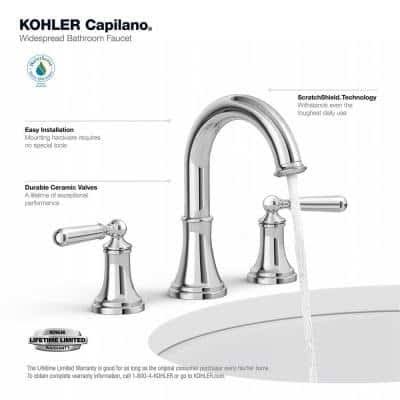 Capilano 8 In. Widespread 2-Handle Bathroom Faucet In Polished KMRSZWQ2_BMGLC